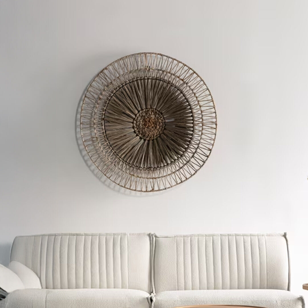 MUST Living Wanddecoratie Camellia Abaca en mendong - Bruin - 8720146511346