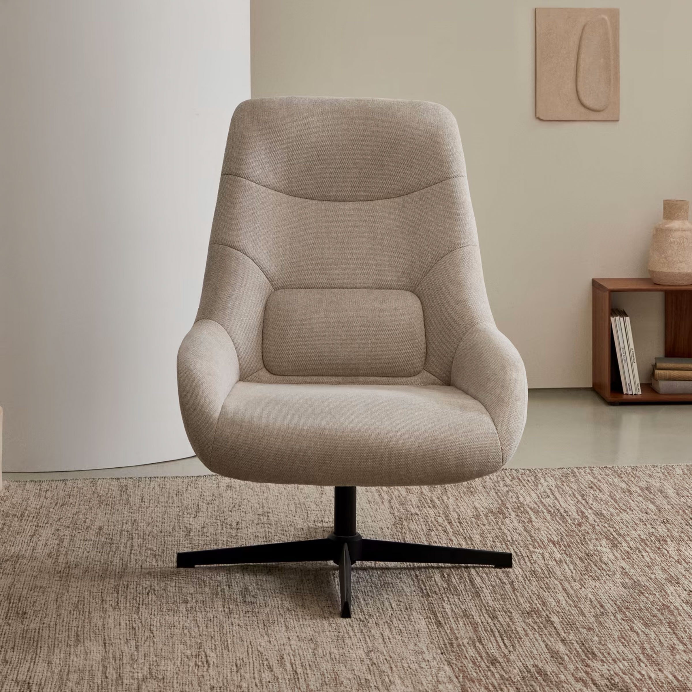 Kave Home Draaifauteuil Celida - Beige - 8433840777887