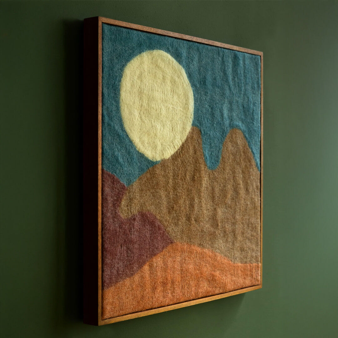 Dutchbone Wanddecoratie Chandra Vilt, 74 x 74cm - Bruin - 8718548074415