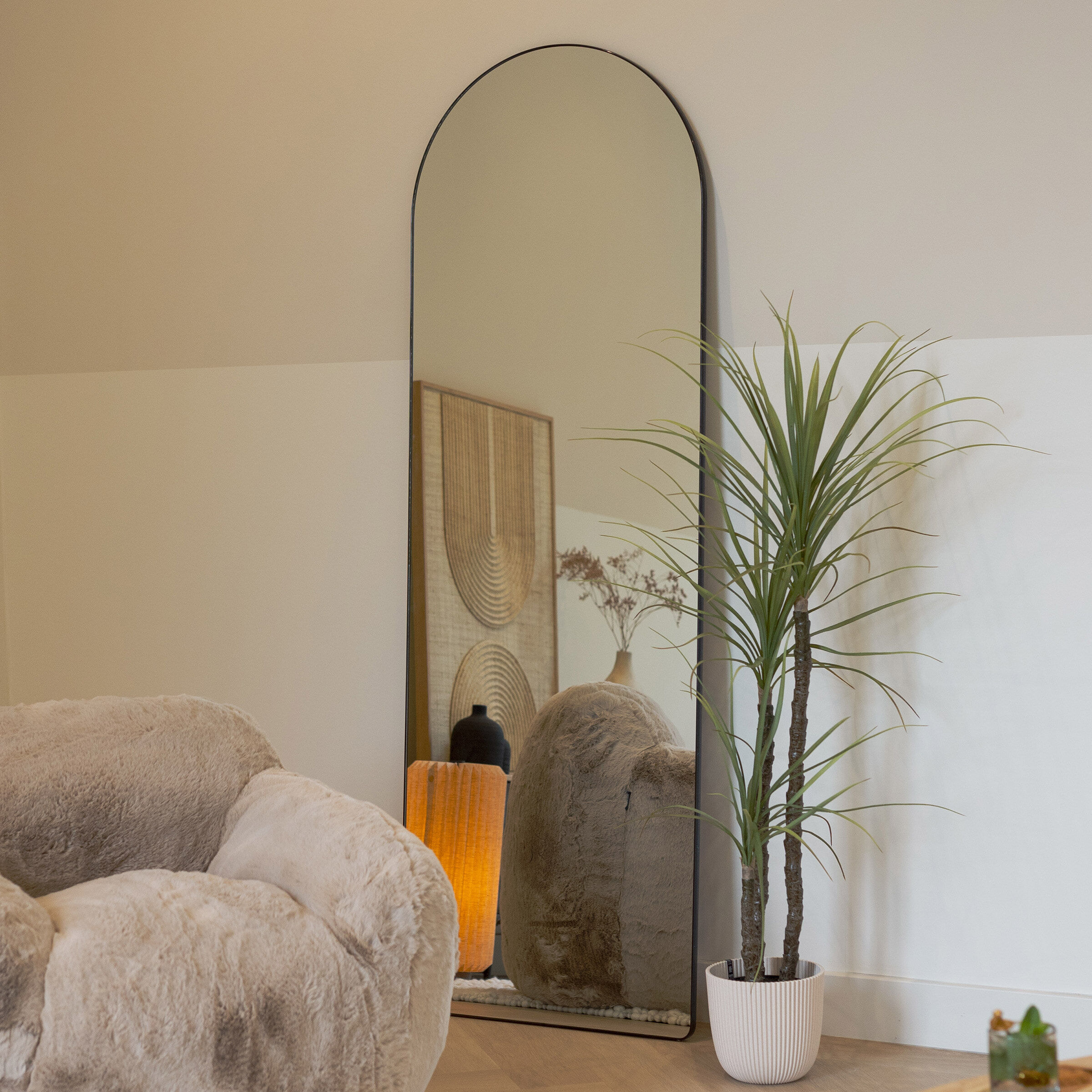 Nohr Gebogen Spiegel Cheryll 193 x 66cm - Zwart - Passpiegel - 7340206963338