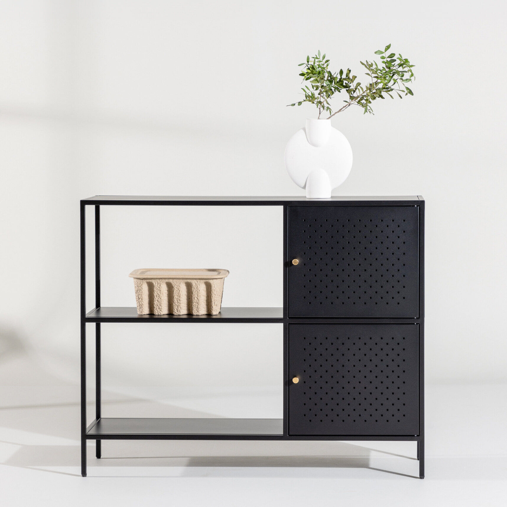 Nohr Wandkast Cleophus 75 x 100cm, metaal - Zwart - 7340220809308