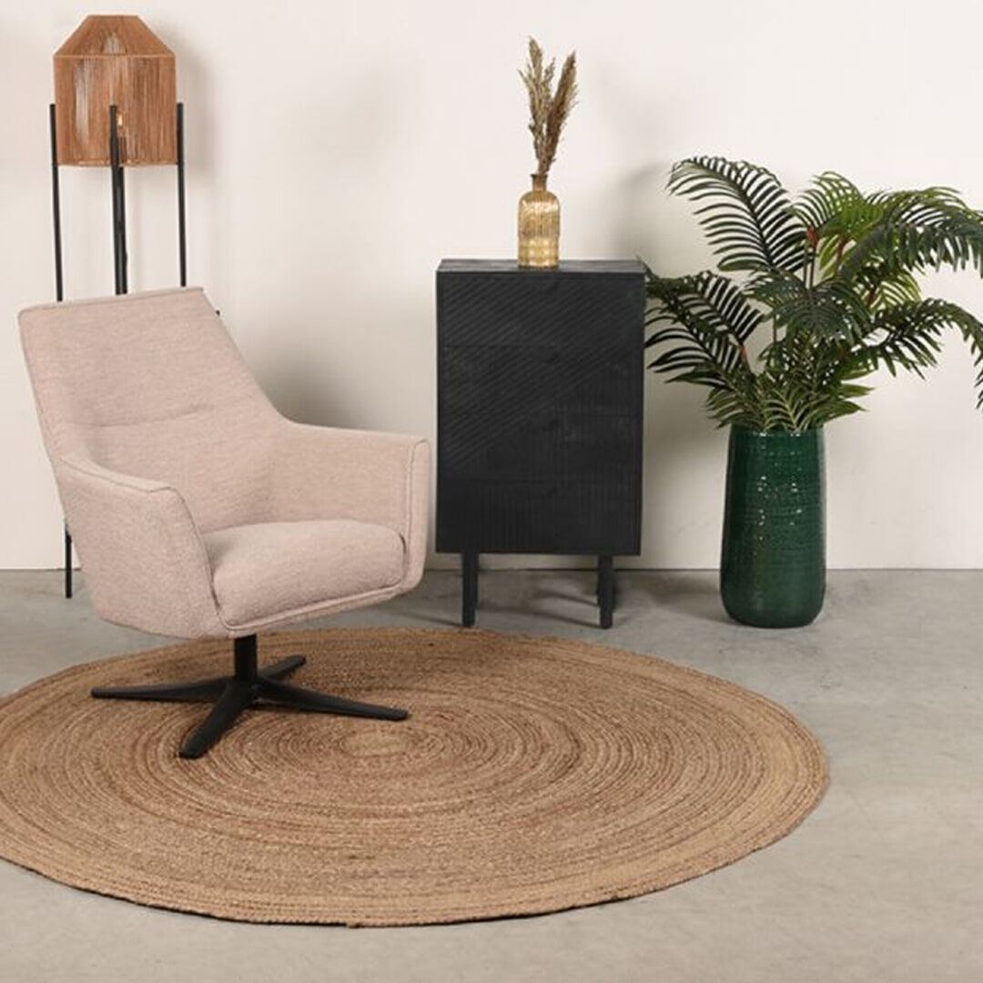 LABEL51 Ladekast Cotia Mangohout, Met 3 laden - Zwart - 8720143410116