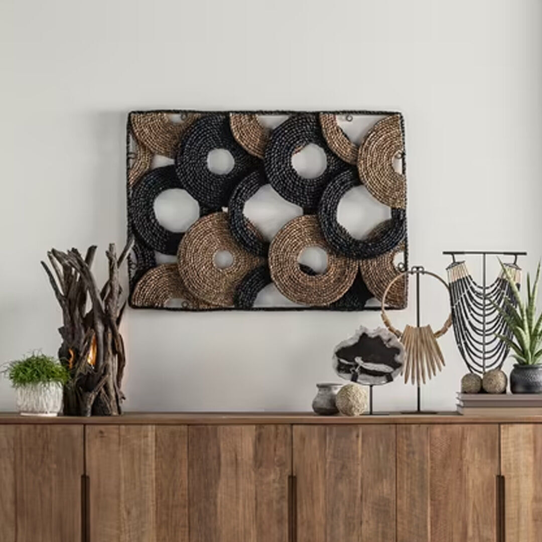 MUST Living Wanddecoratie Cuba Waterhyacint - Bruin - 8720146511667