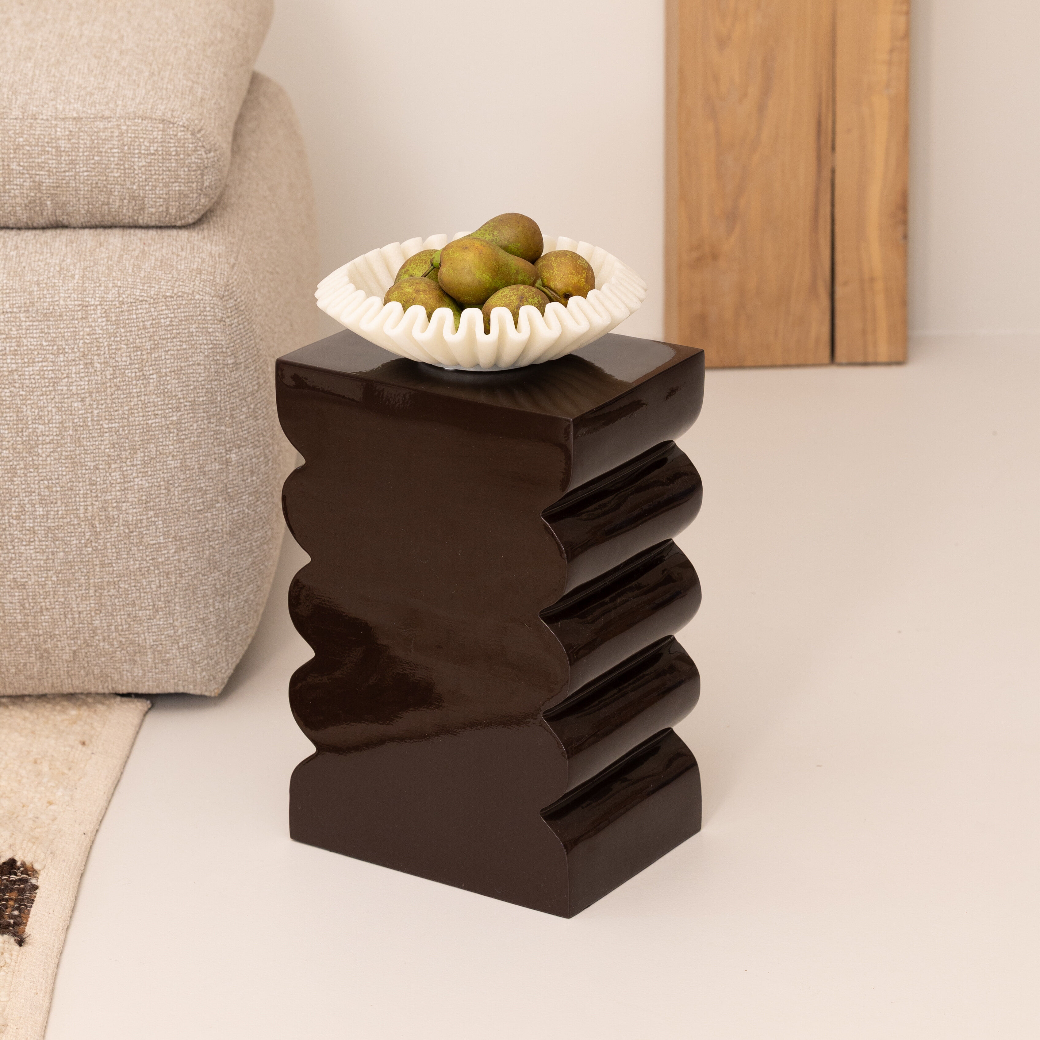 Zuiver Krukje/Bijzettafel Curves 30 x 21cm - Bruin - 8718548077065