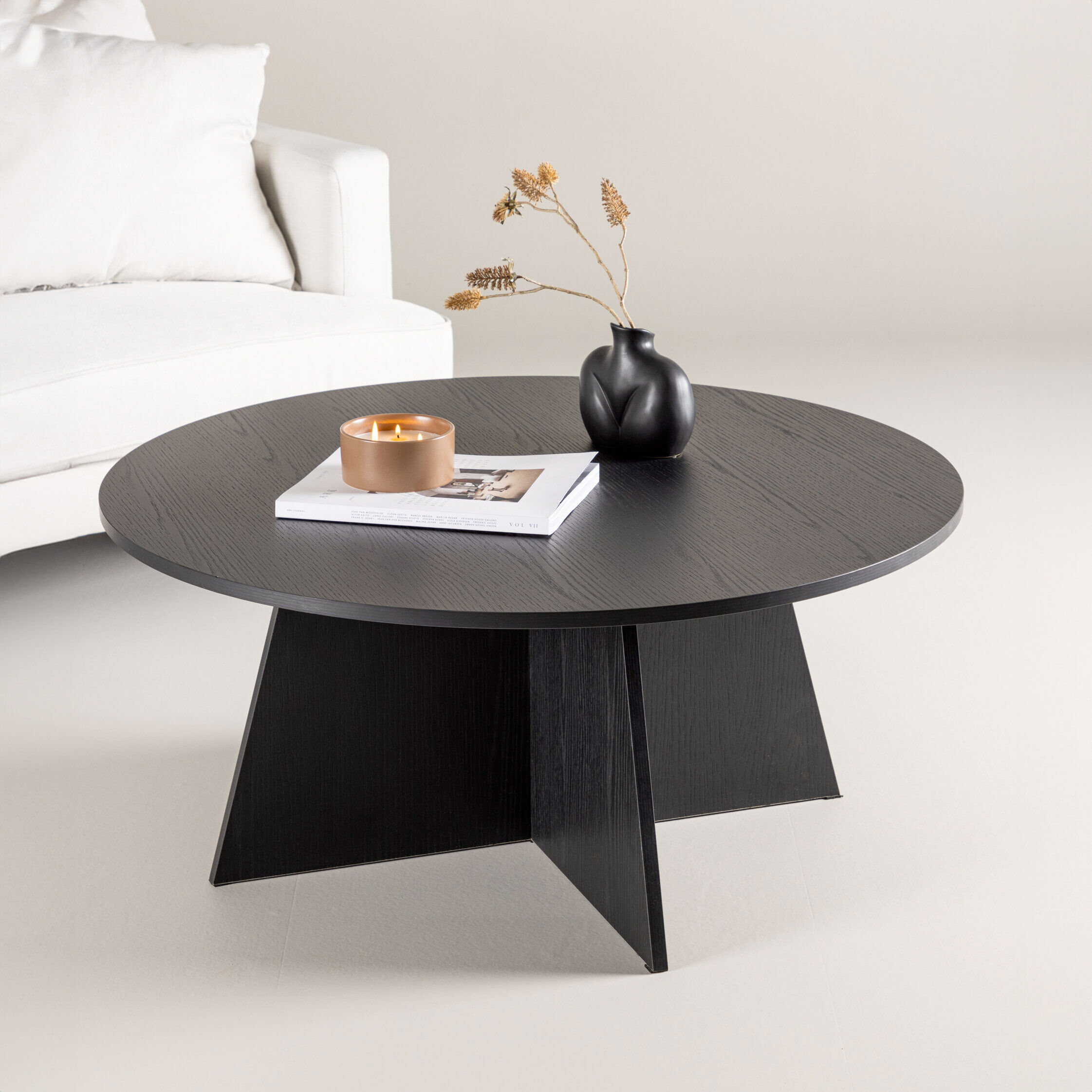 Nohr Ronde Salontafel Cynthiaann 100cm - Zwart - 7340220823229