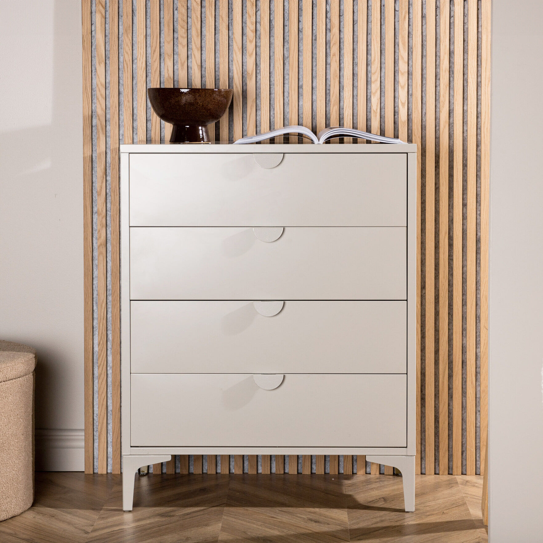 Nohr Ladekast Danyella Met 4 laden, metaal - Beige - 7350118419274