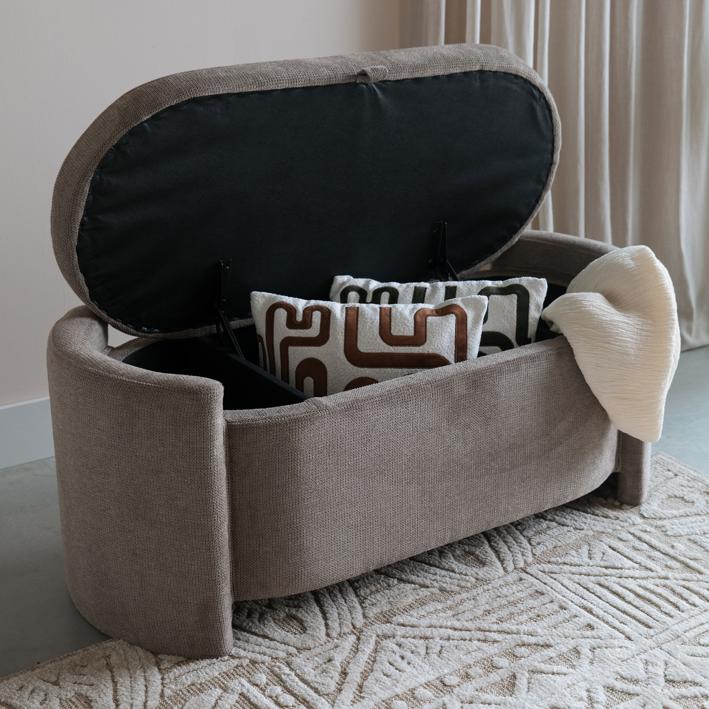 ZILT Halbank Ruthy Met opbergruimte - Taupe - 9505343563690