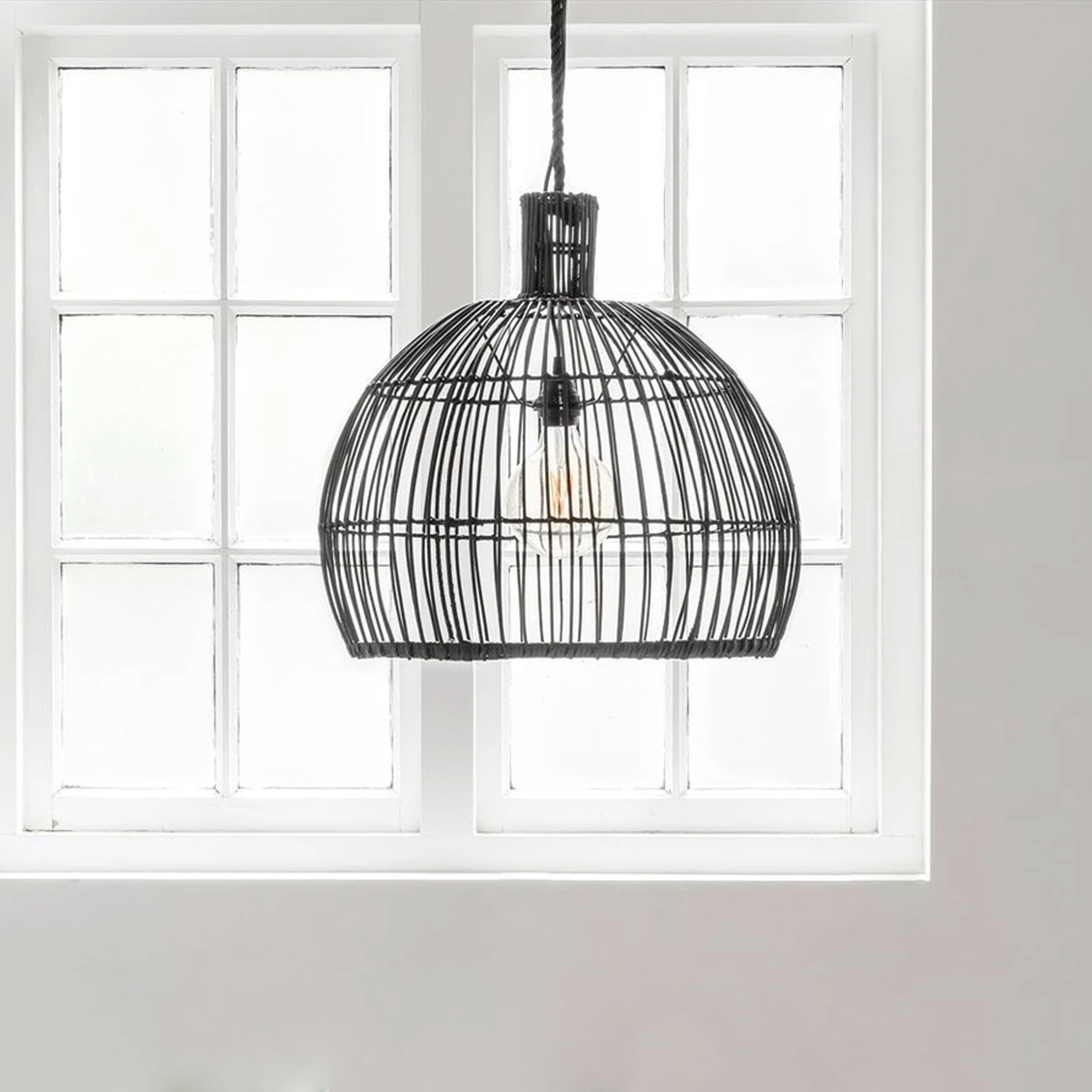 MUST Living Hanglamp Las Salinas Rotan, 50cm - Zwart - 8720146501620