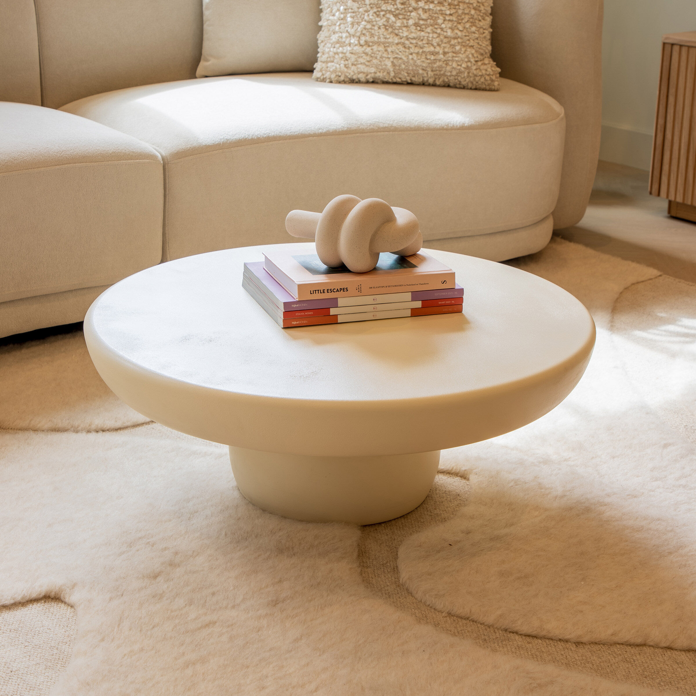 Sohome Ronde Salontafel Jake Beton, 80cm - Beige - 7439613586527