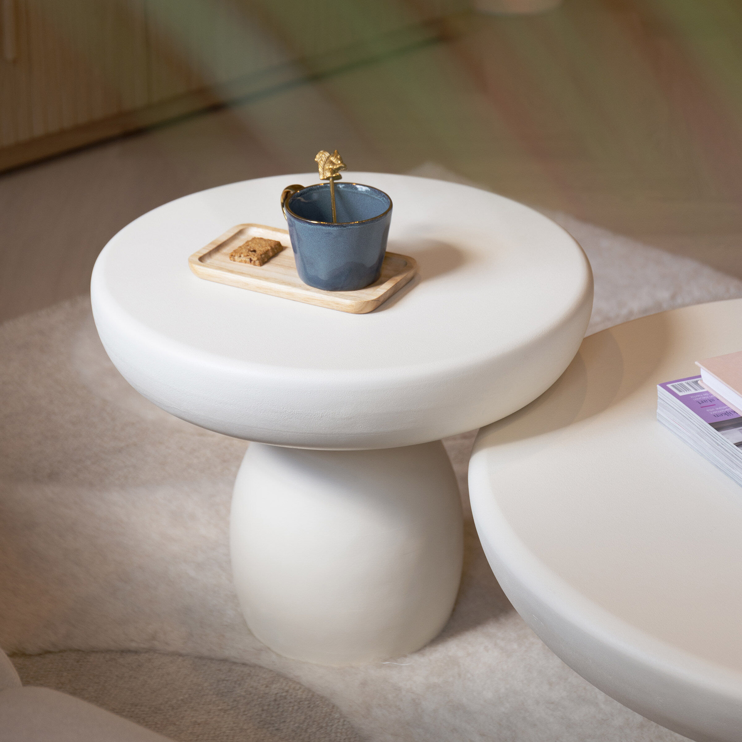 Sohome Ronde Salontafel Jake Beton, 50cm - Beige - 7439613586534