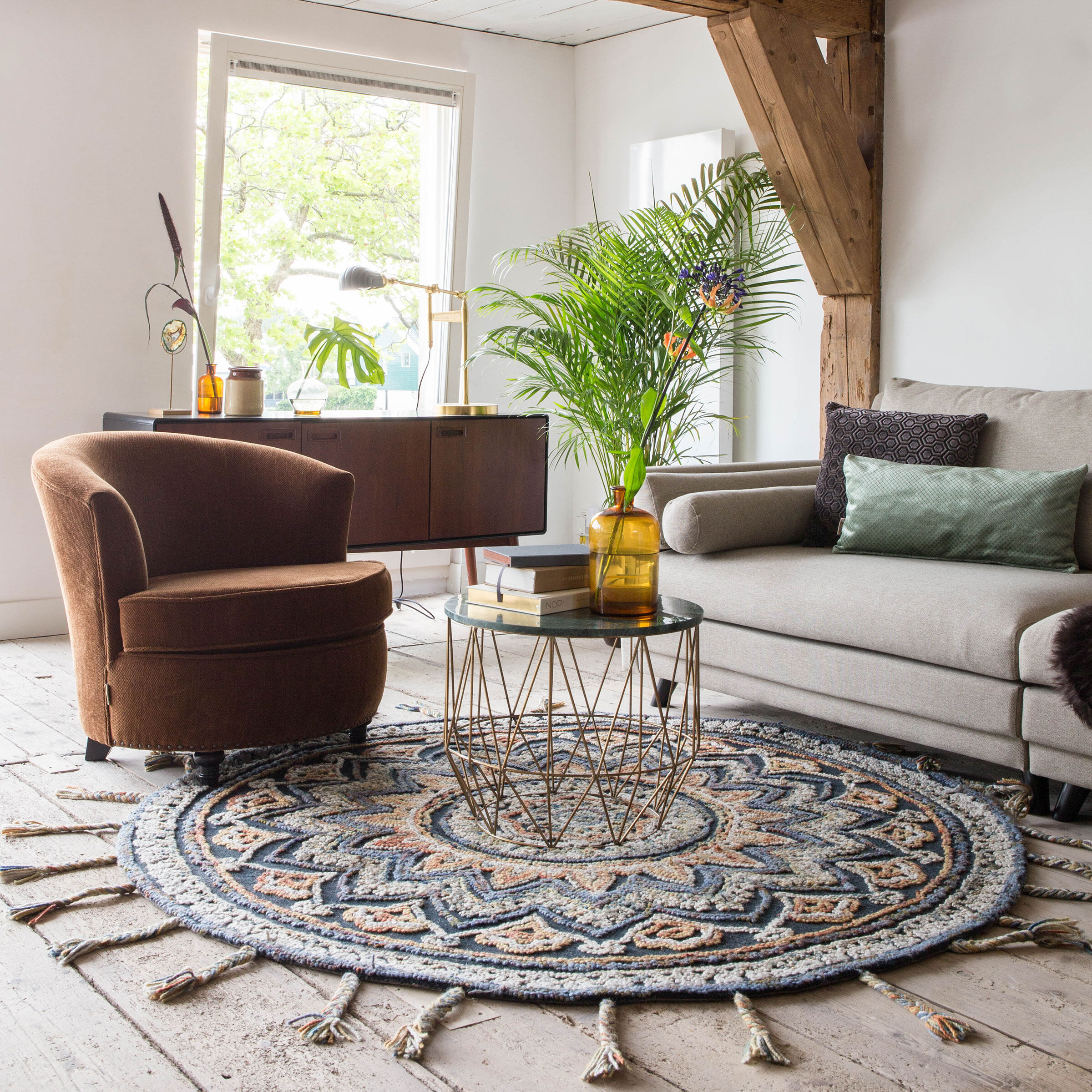 Dutchbone Rond Vloerkleed Pix 170cm - Multi - 8718548034181