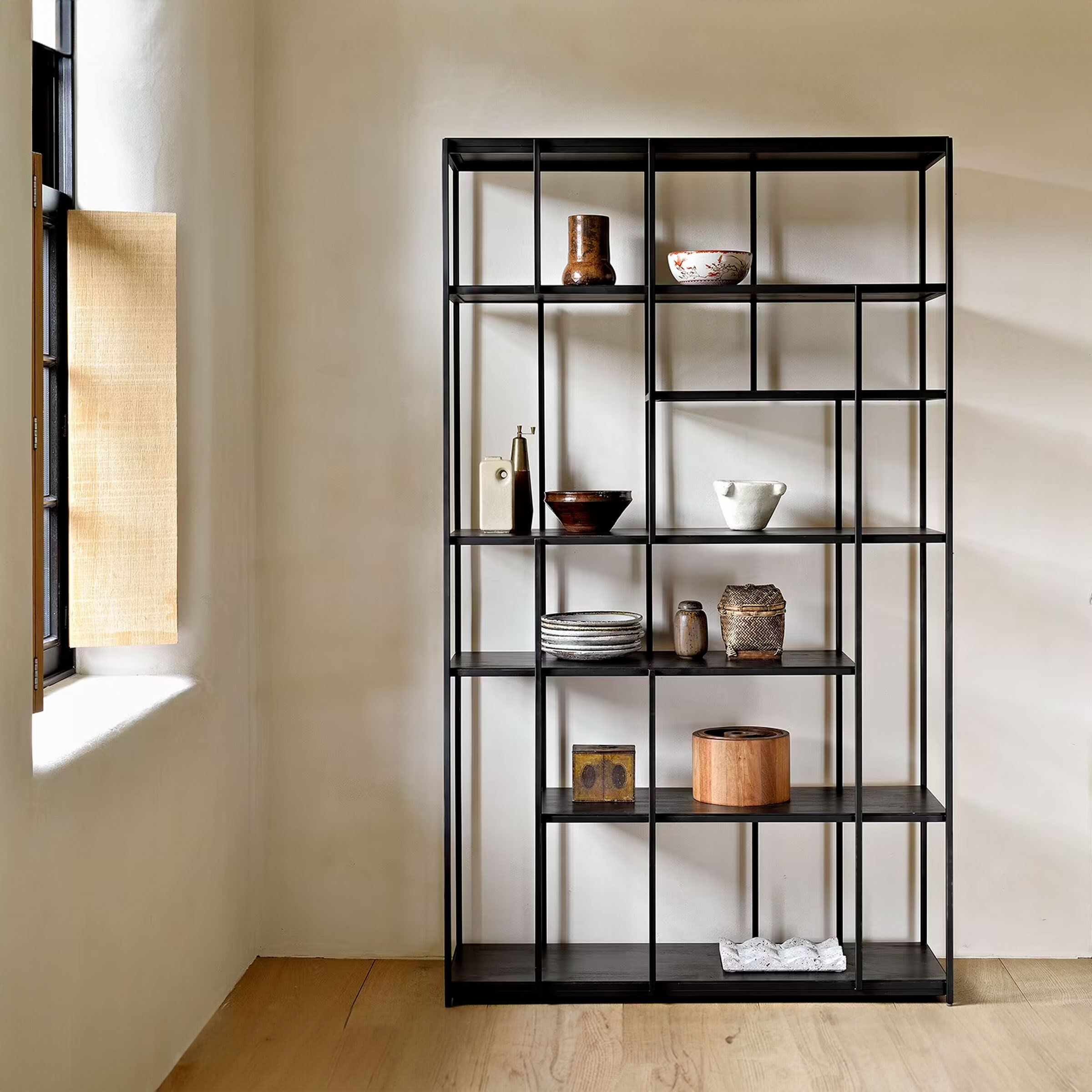 Ethnicraft Wandrek Studio Gevernist Teakhout, 205 x 120cm - Zwart - 5404023607010