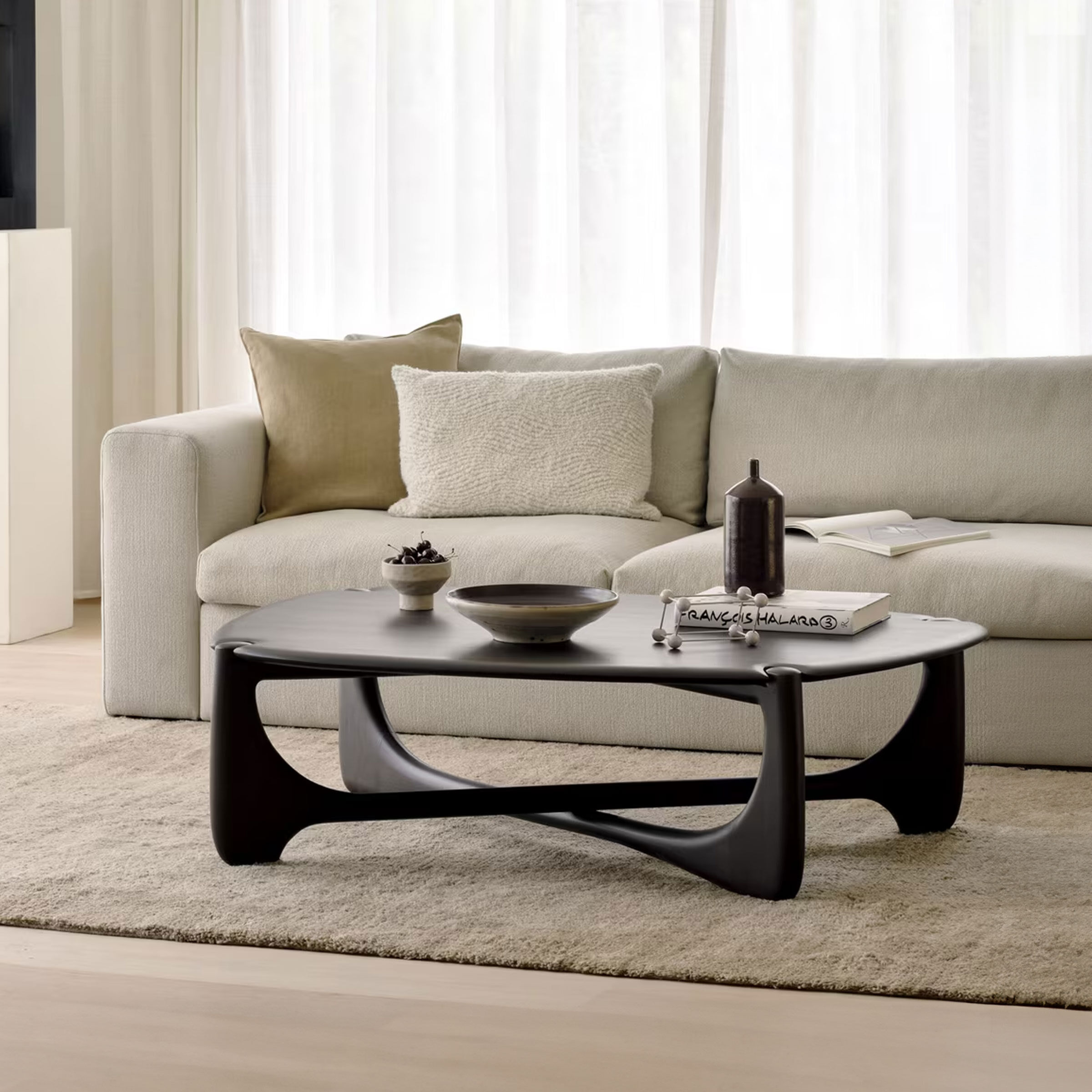 Ethnicraft Organische Salontafel PI Gevernist Mahoniehout, 134 x 97cm - Donkerbruin - 5404023621467