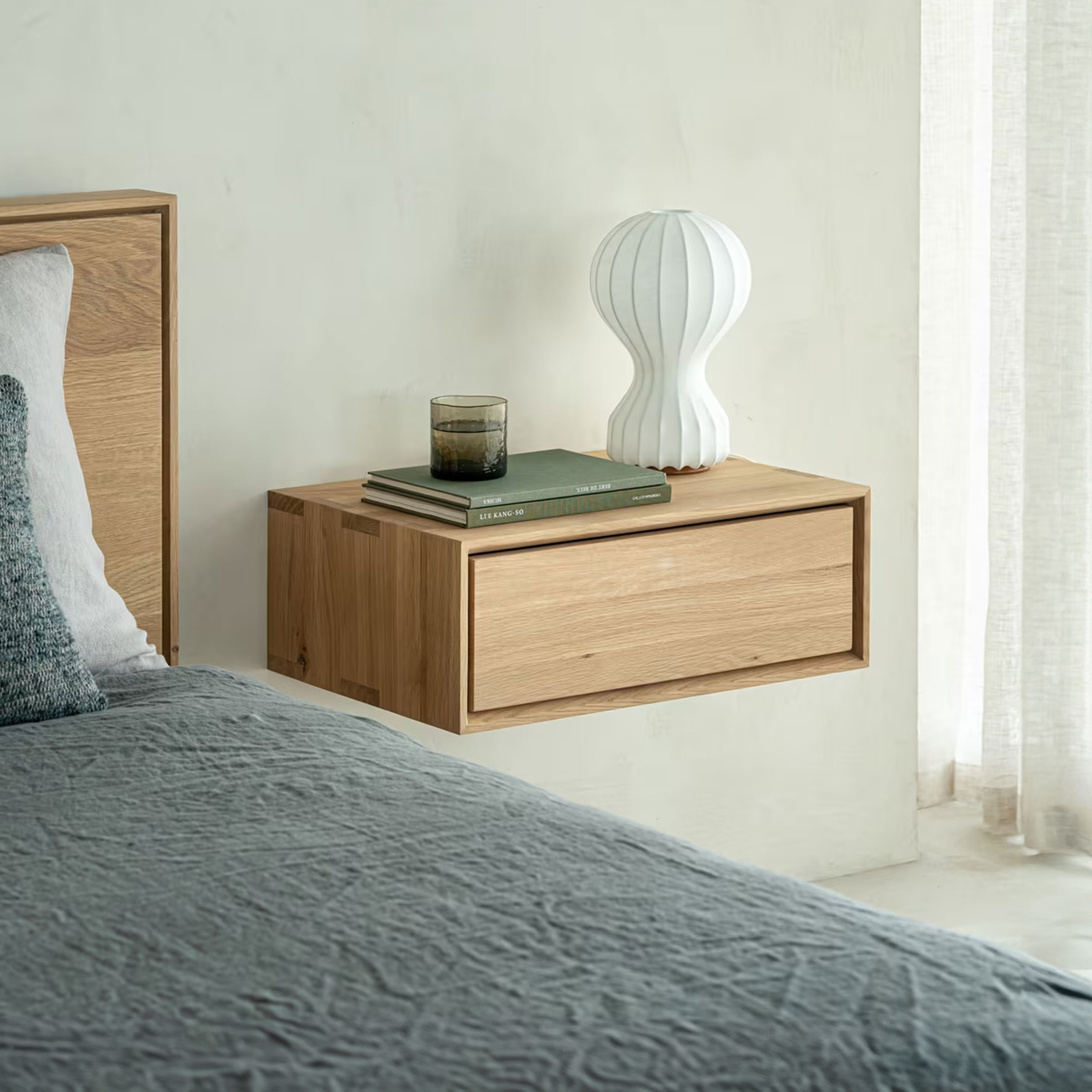 Ethnicraft Zwevend Nachtkastje Nordic Geolied Eikenhout - Naturel - 5404023606242