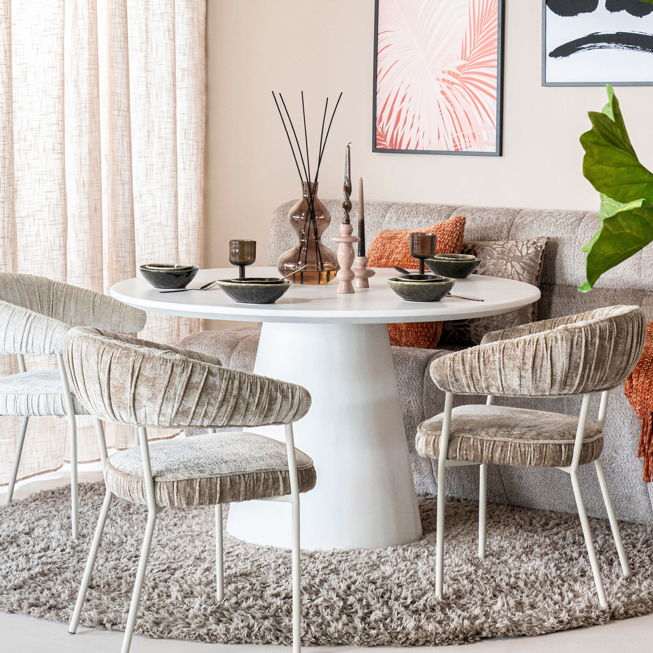 Eleonora Ronde Eettafel Elin 130cm - wit - 8719087029683