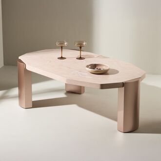 Nohr Organische Salontafel Ellen Marmerlook, 125 x 70cm - Roze - 7340220844200
