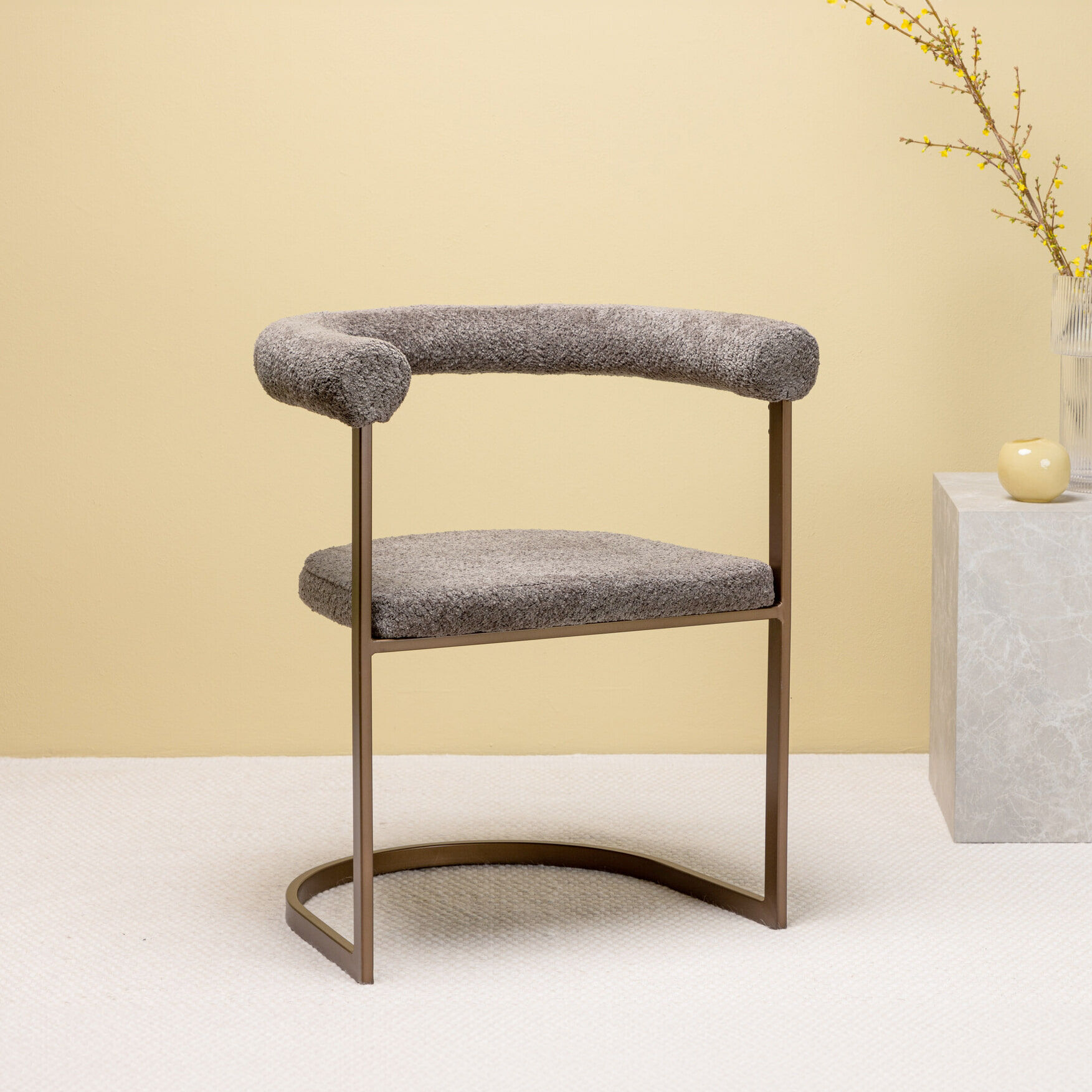 Nohr Eetkamerstoel Fabrice Bouclé - Bruin - 7340206996985