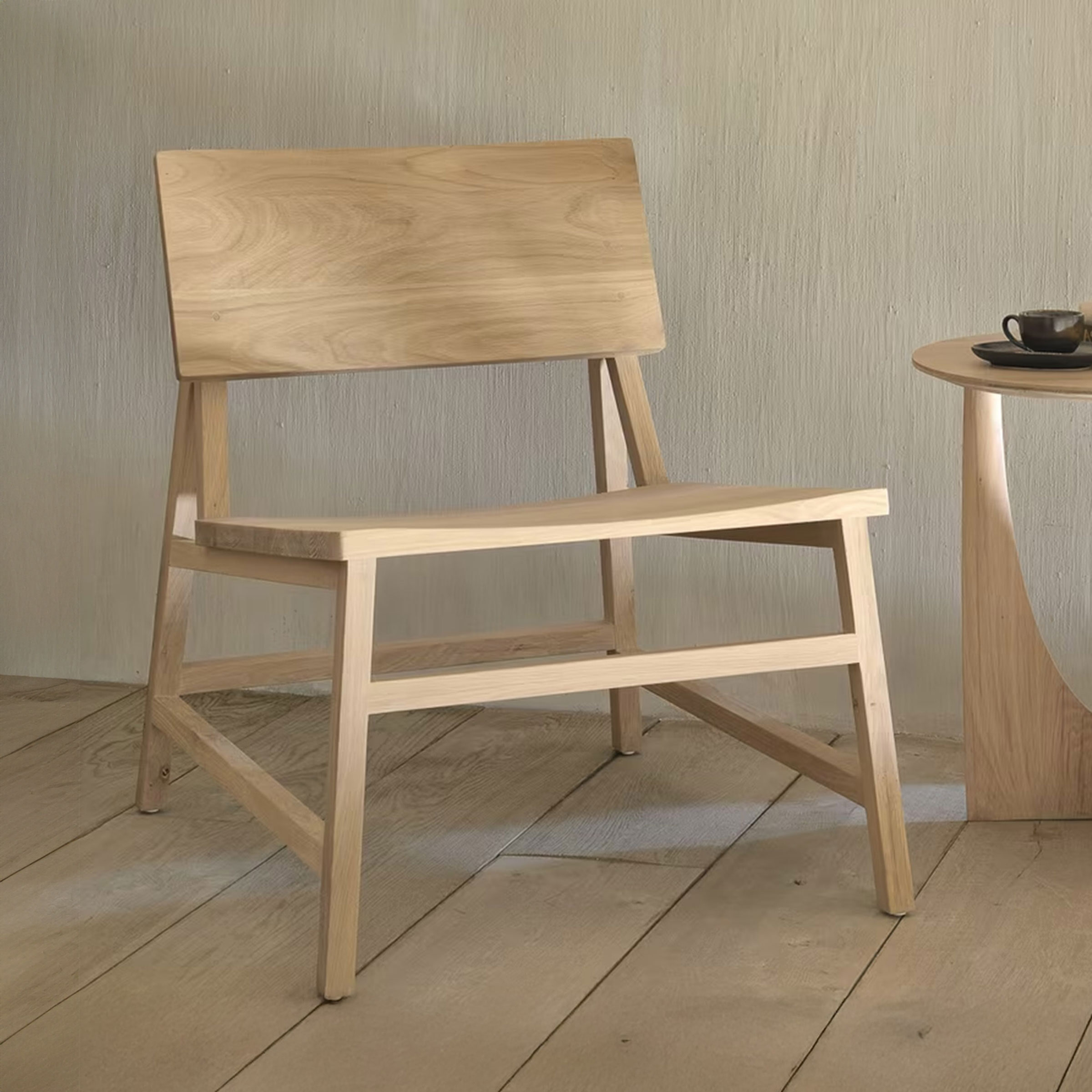 Ethnicraft Fauteuil N2 Geolied Eikenhout - Naturel - 5404023600431