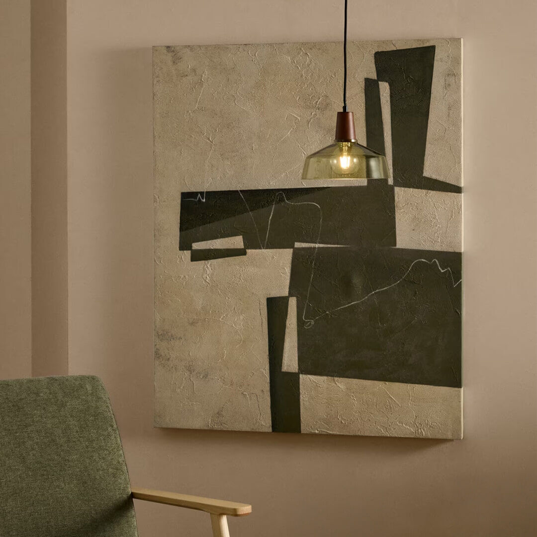 Kave Home Schilderij Fida 118 x 94cm - Donkergroen - 8433840954165