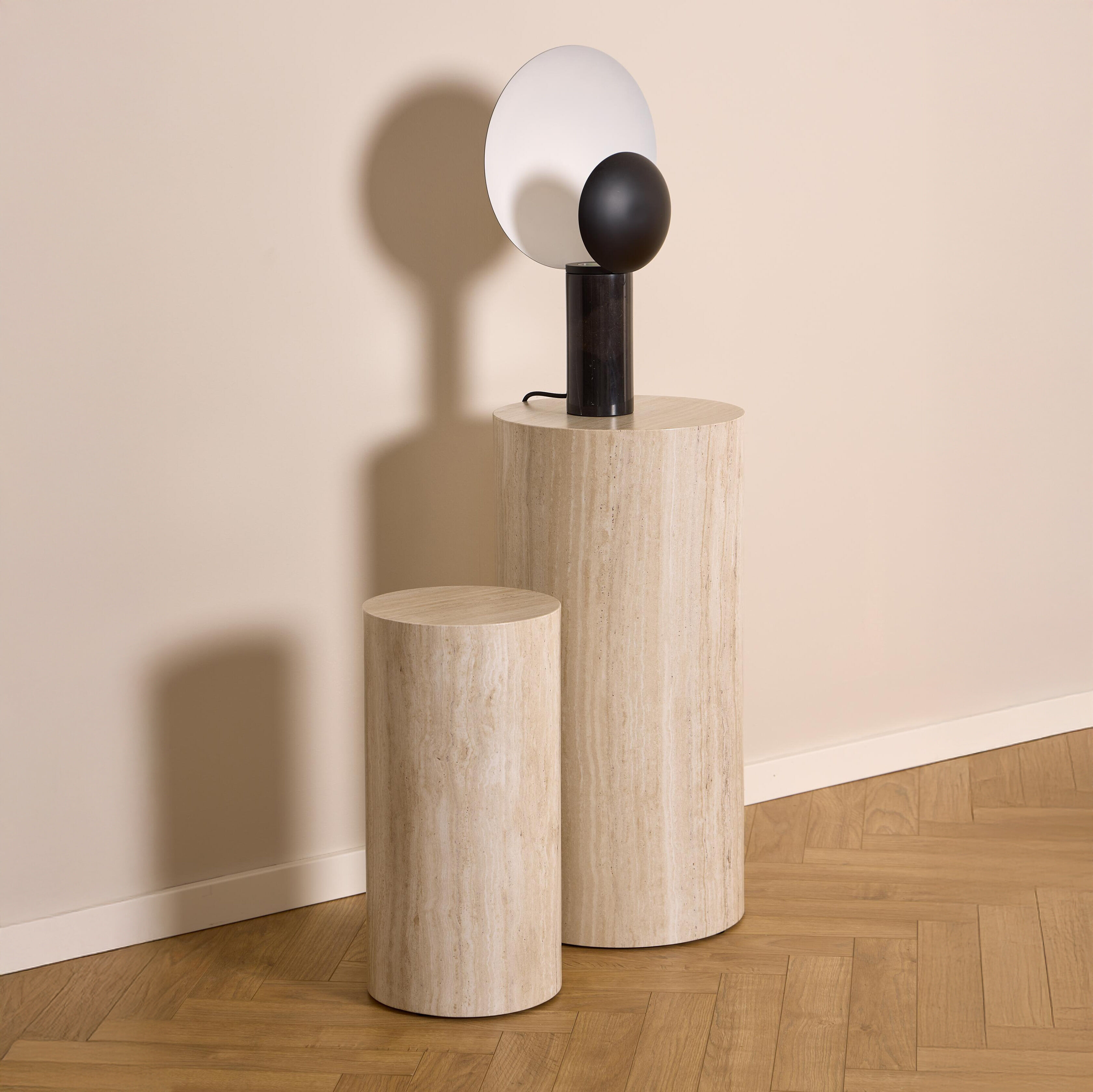 Bendt Zuil Flavian Travertinlook, Set van 2 stuks - Beige - 5713941341860