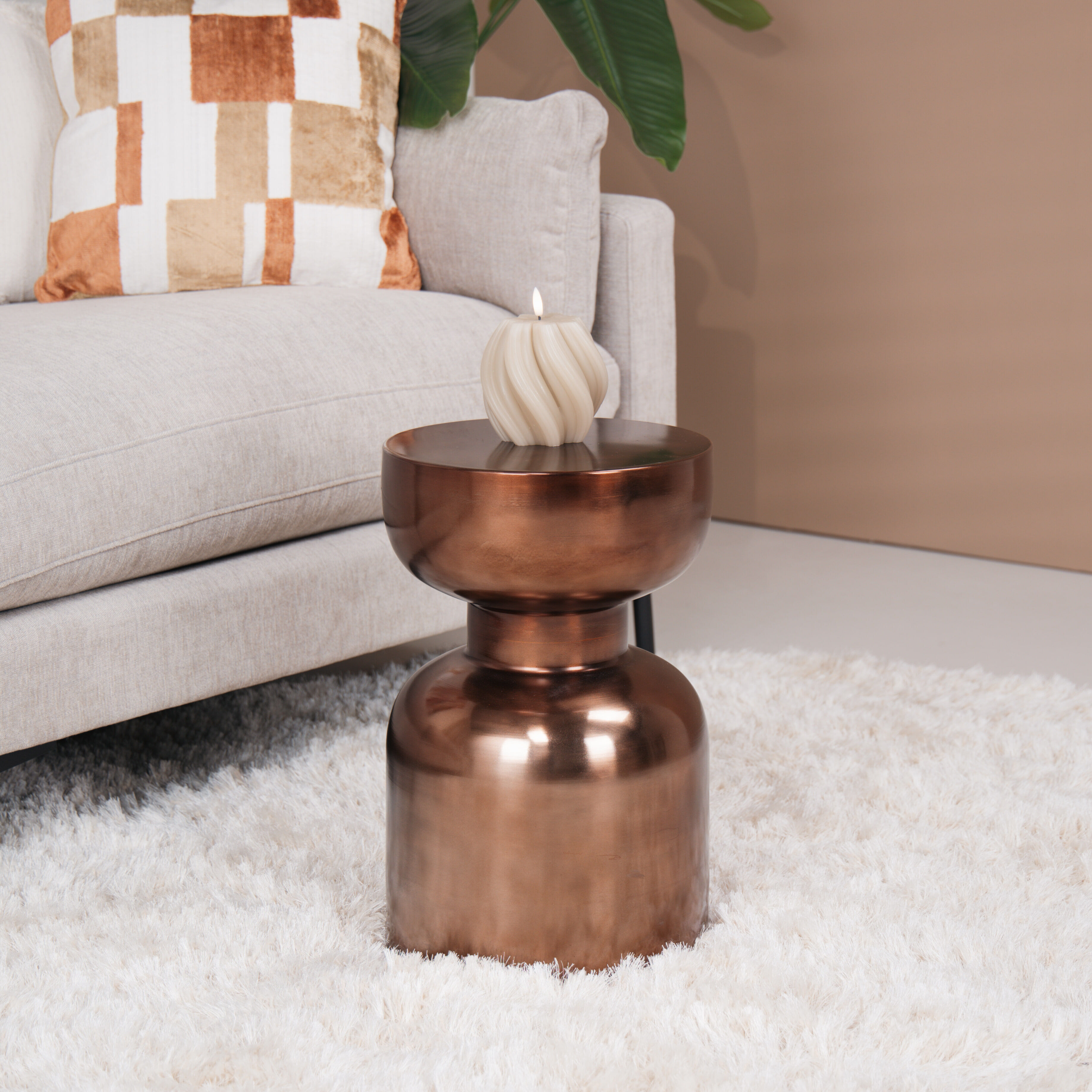 WOOOD Ronde Bijzettafel Frits 30cm - Brons - 8714713224401