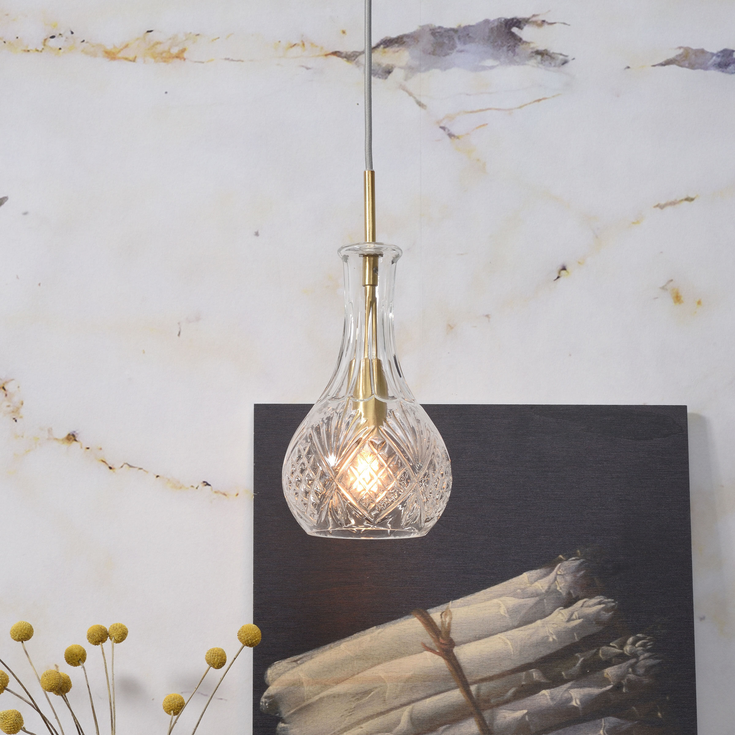 its about RoMi Hanglamp Brussels Druppel, Glas - Goud - 8716248079723