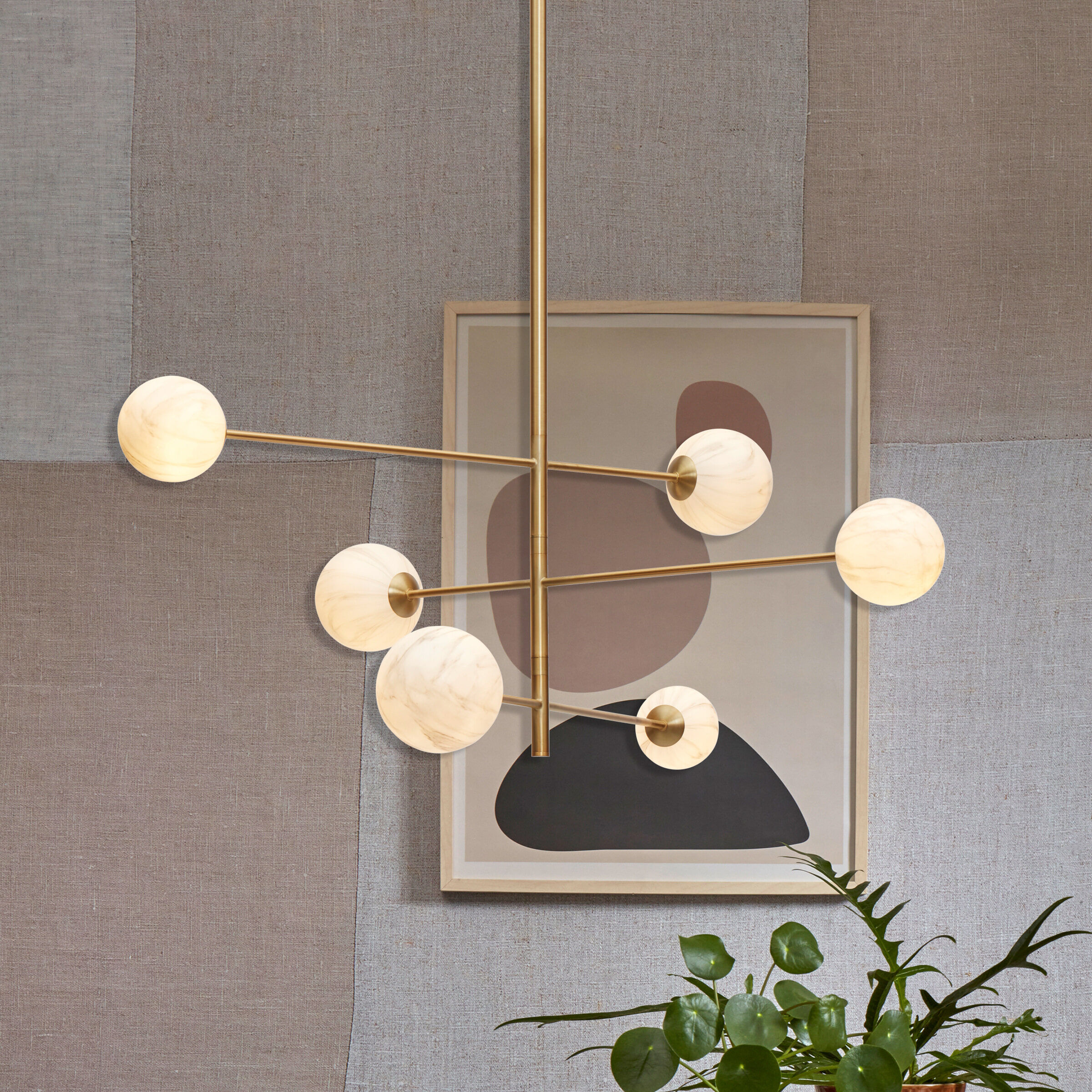 its about RoMi Hanglamp Carrara 6-lamps, Marmerlook - Wit - 8716248087223