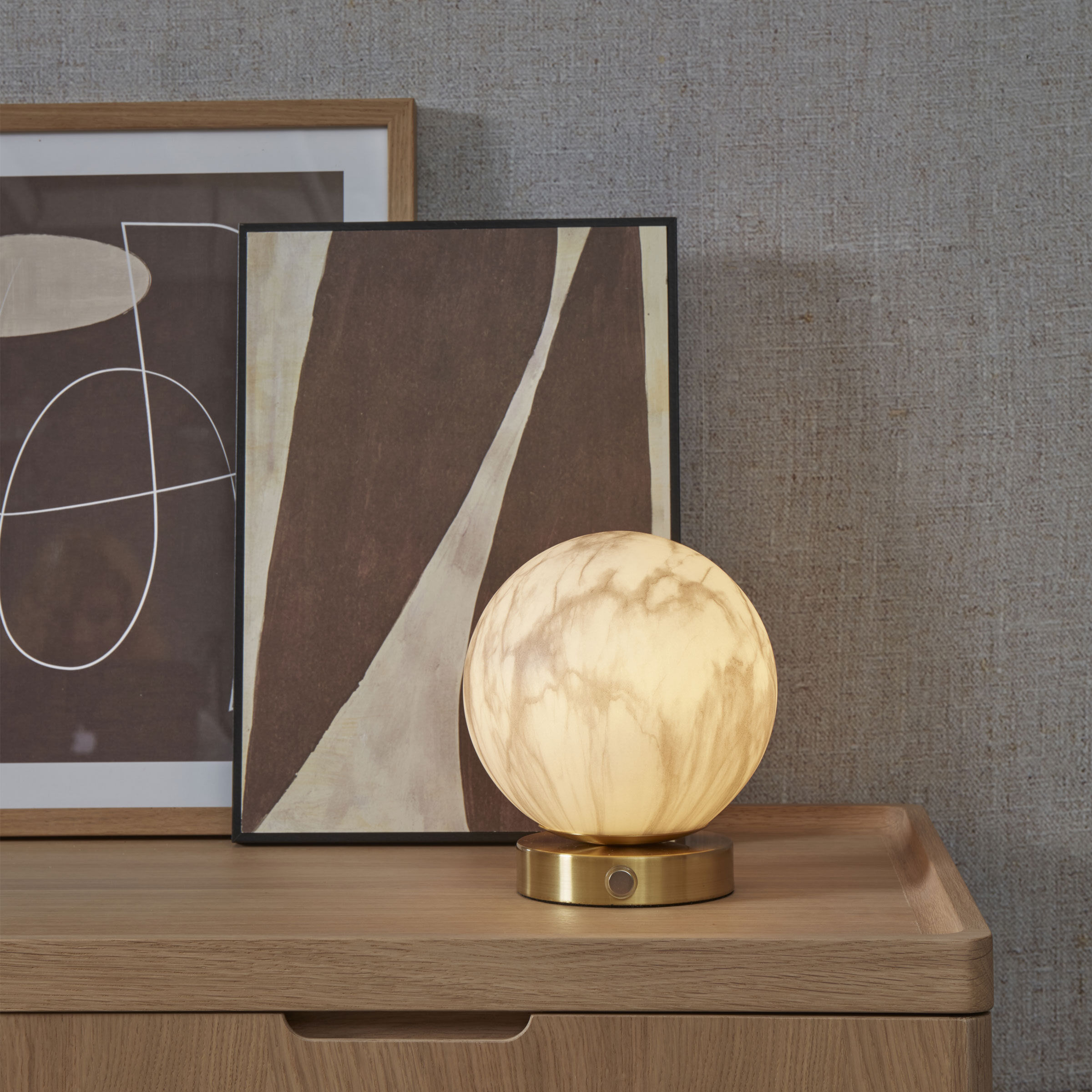 its about RoMi Tafellamp Carrara Glas, Marmerlook - Wit - 8716248087285