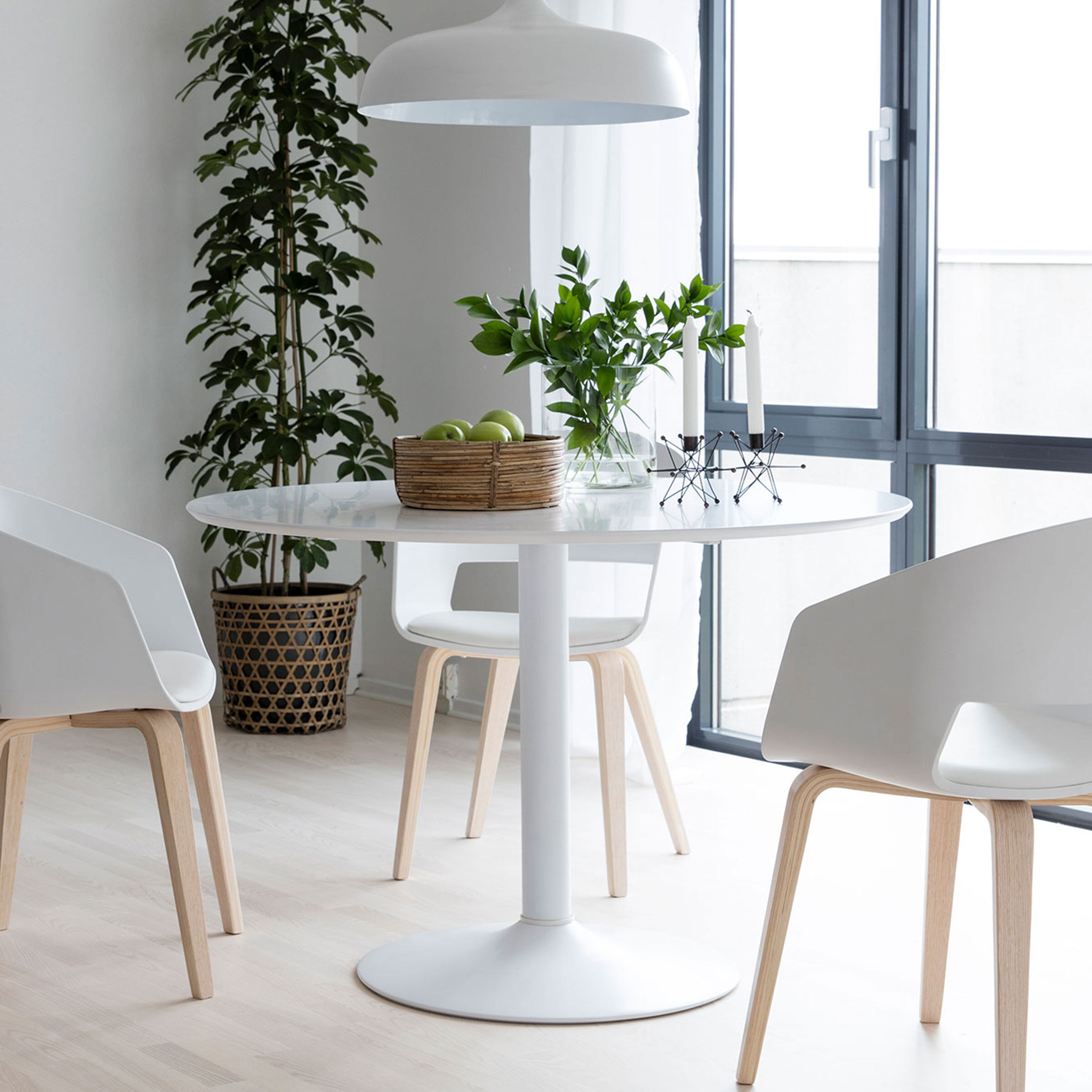 Interstil Ronde Eettafel Ibiza 110cm - Wit - 5706553406683