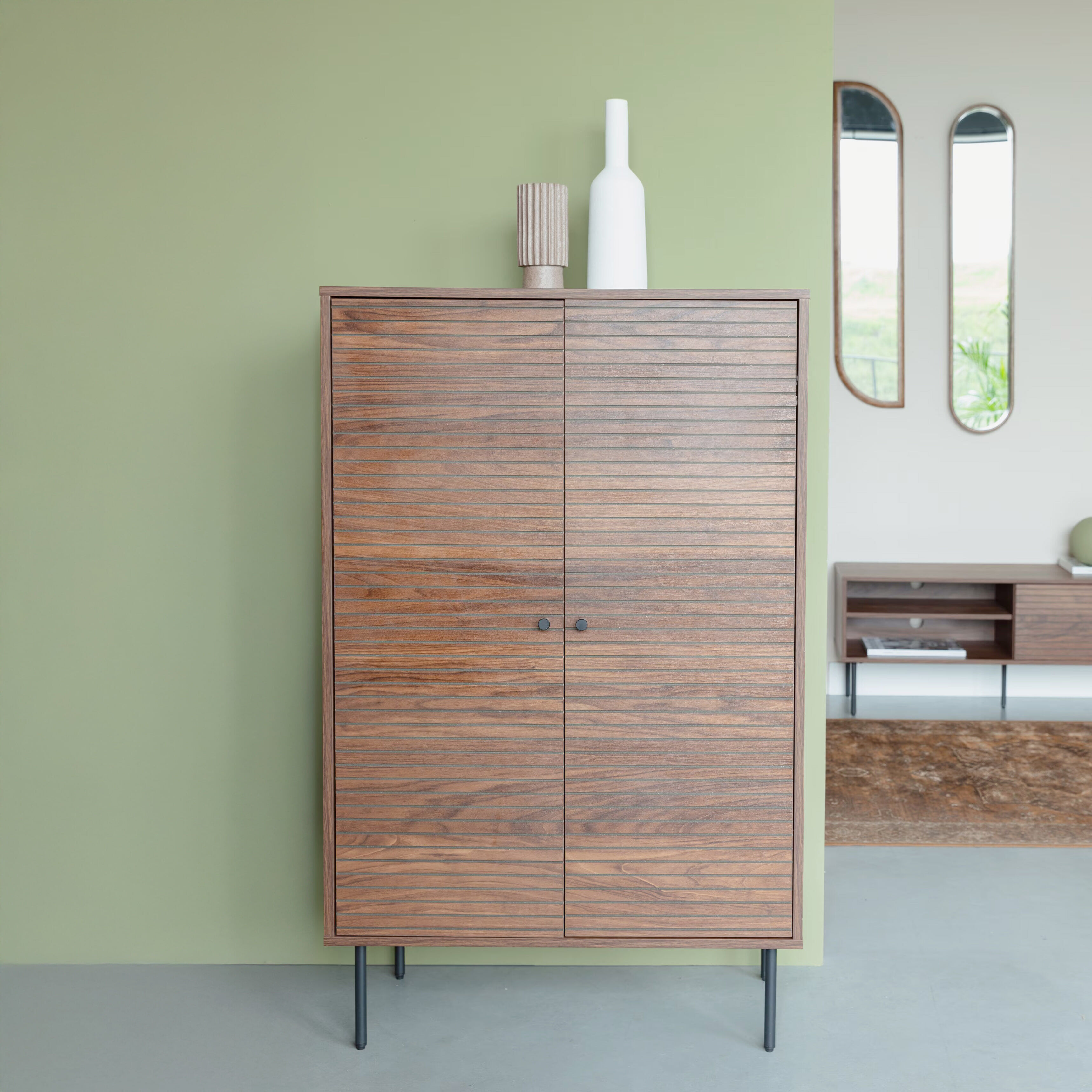 ZILT Opbergkast Jarin MDF, 130 x 80cm - Bruin - 9505485811192