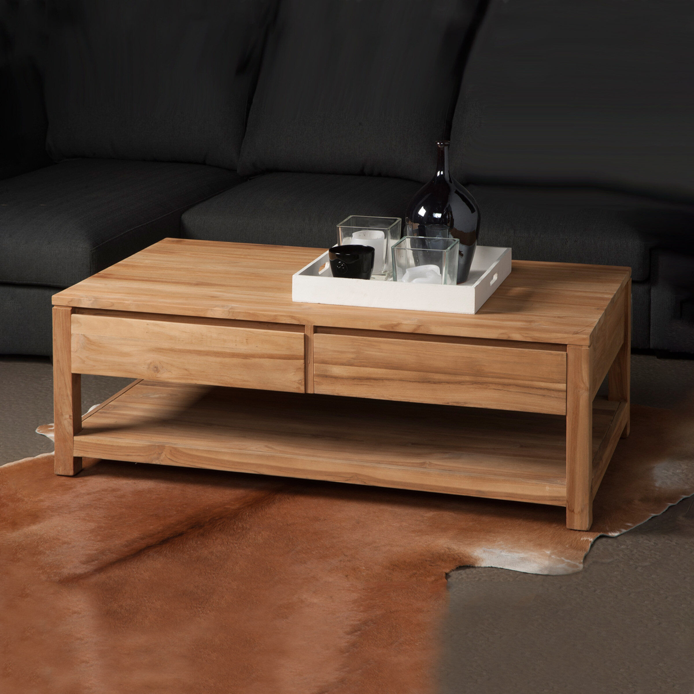 Tower Living Salontafel Corona Teak, 130 x 70cm - Bruin - 9508536611260