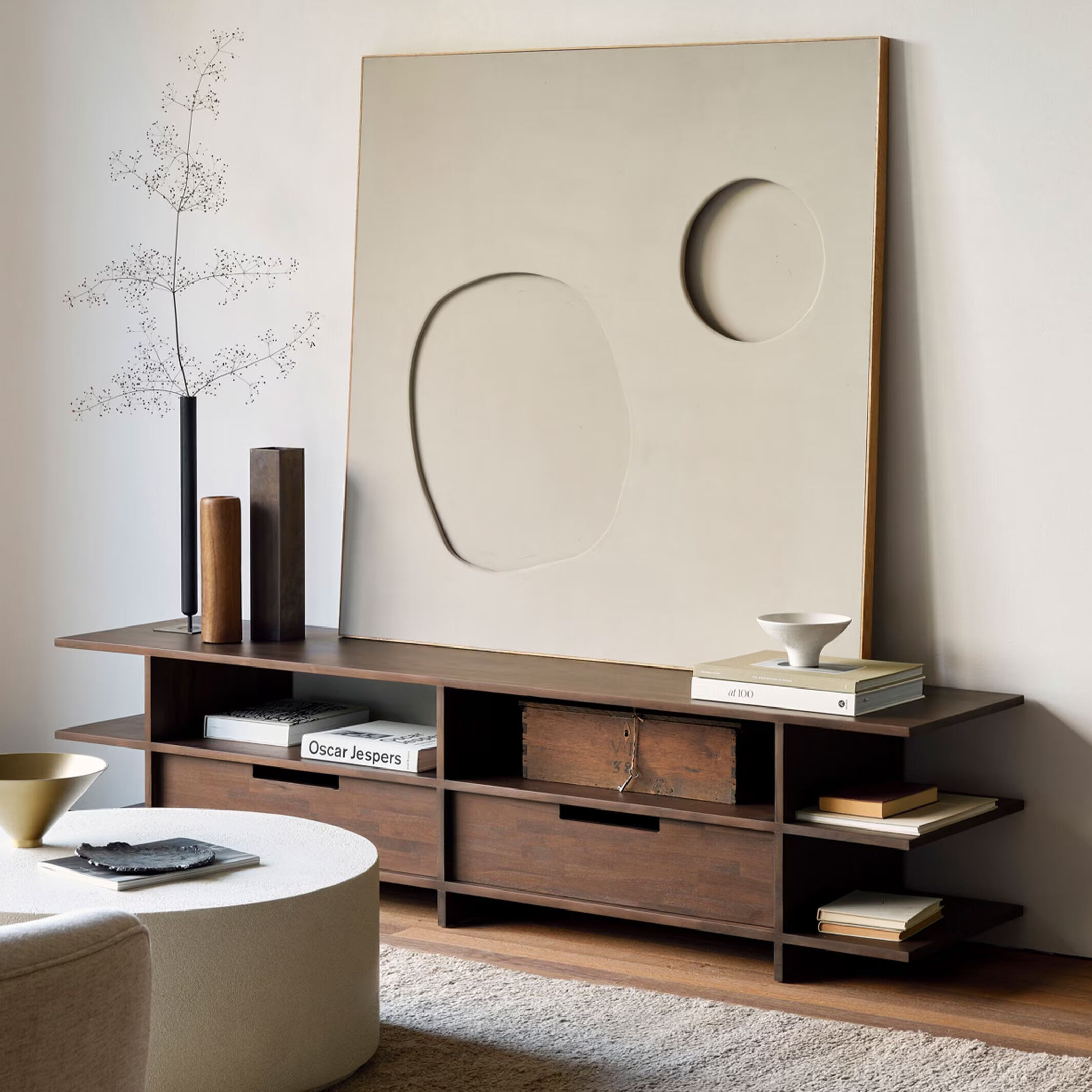 Ethnicraft TV-meubel Kabuki Gevernist Teakhout, 200cm - Bruin - 5404023619624