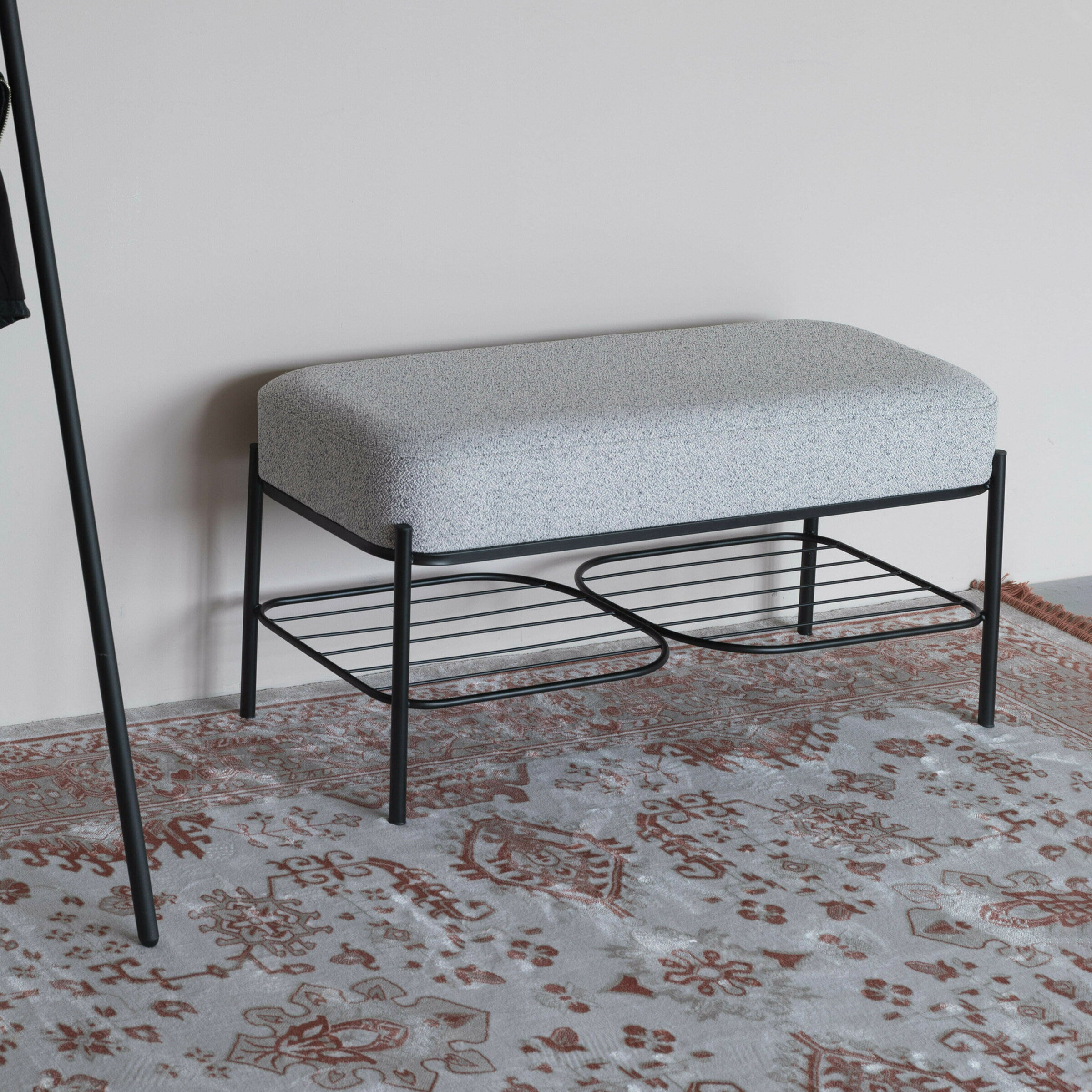 ZILT Halbank Kamron Bouclé, 90cm - Grijs - 9501983374931