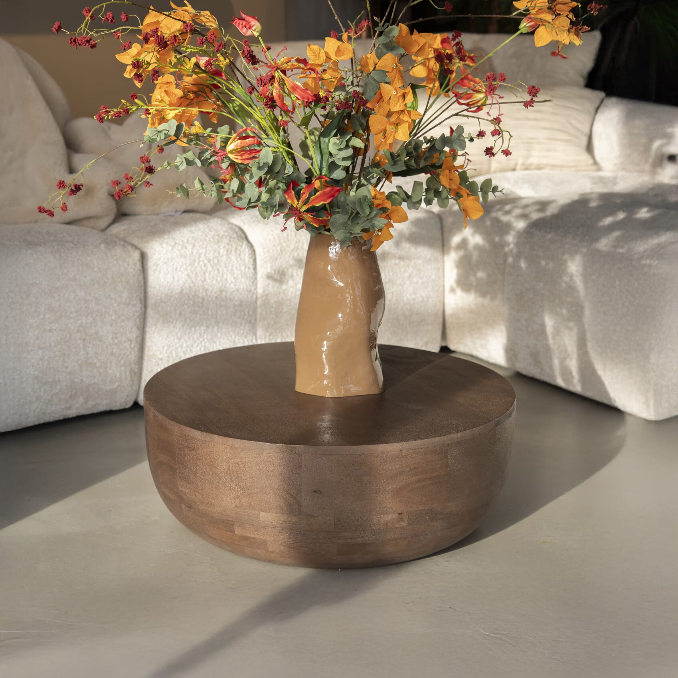 By-Boo Ronde Salontafel Karibu Mangohout, 70cm - Bruin - 8721274900187