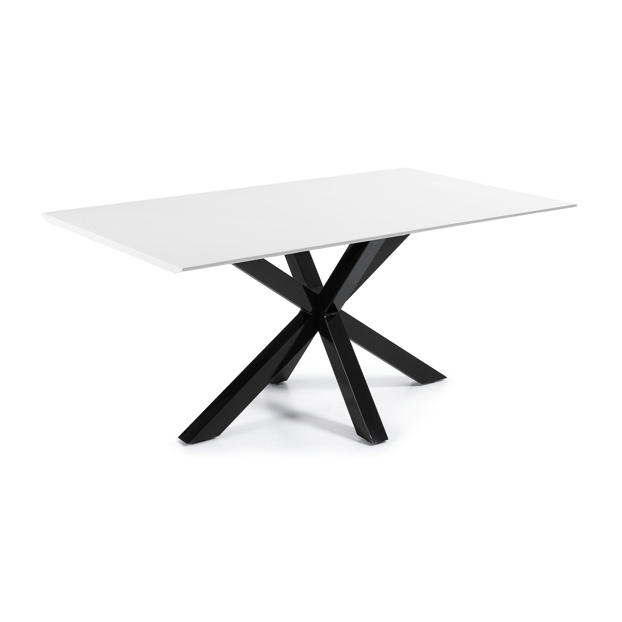 Kave Home Eettafel Argo zwart / wit gelakt, 160 x 90cm - 8433840366487