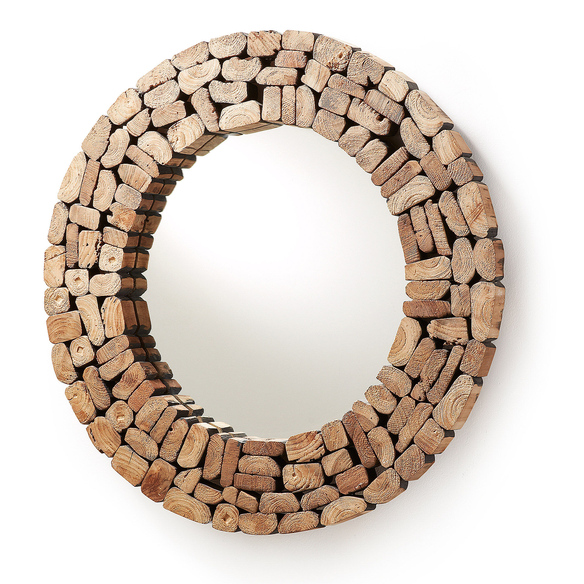 Kave Home Ronde spiegel Eliptic Ø 80cm - Hout - 8433840437347