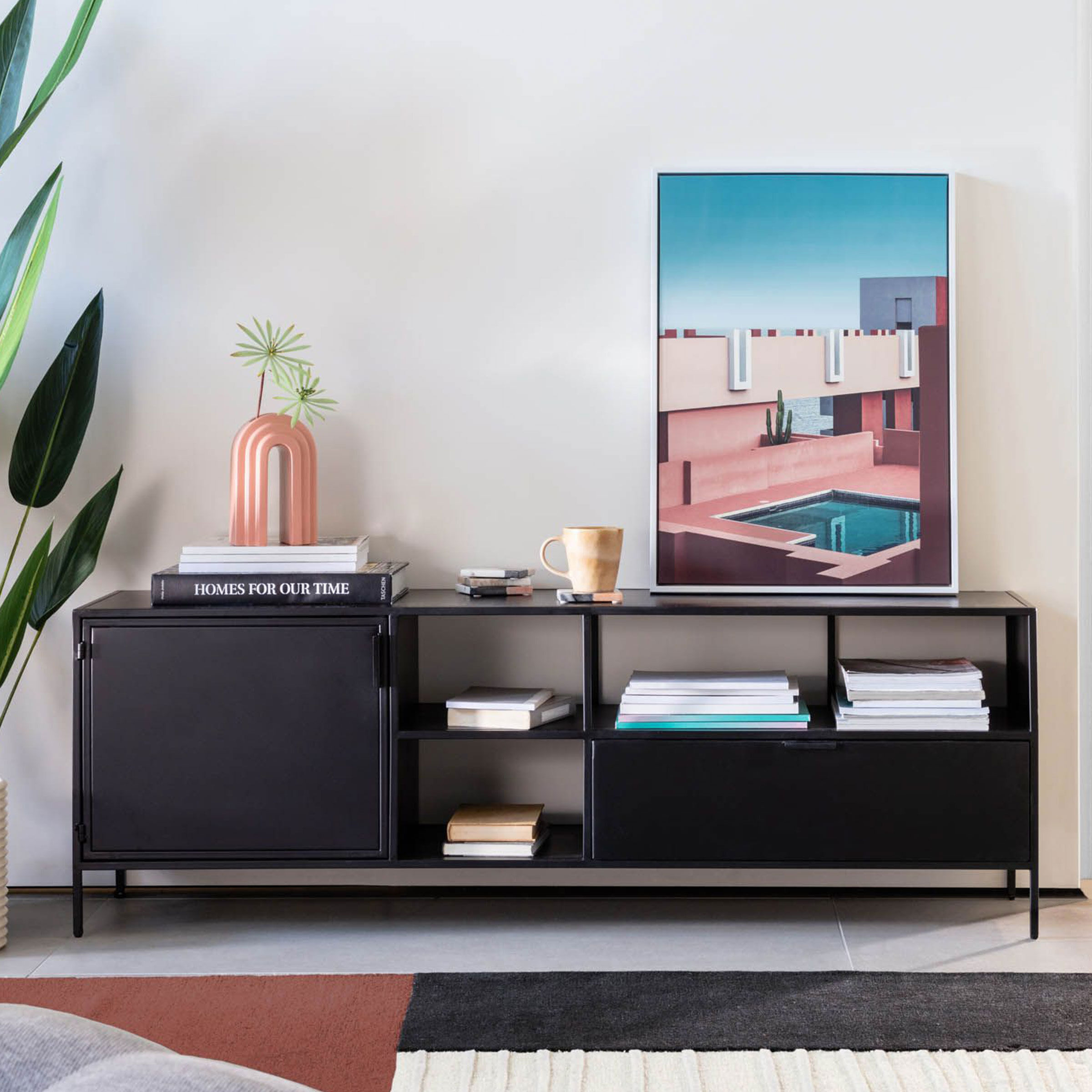 Kave Home TV-meubel Shantay Zwart metaal, 150cm - 8433840570624