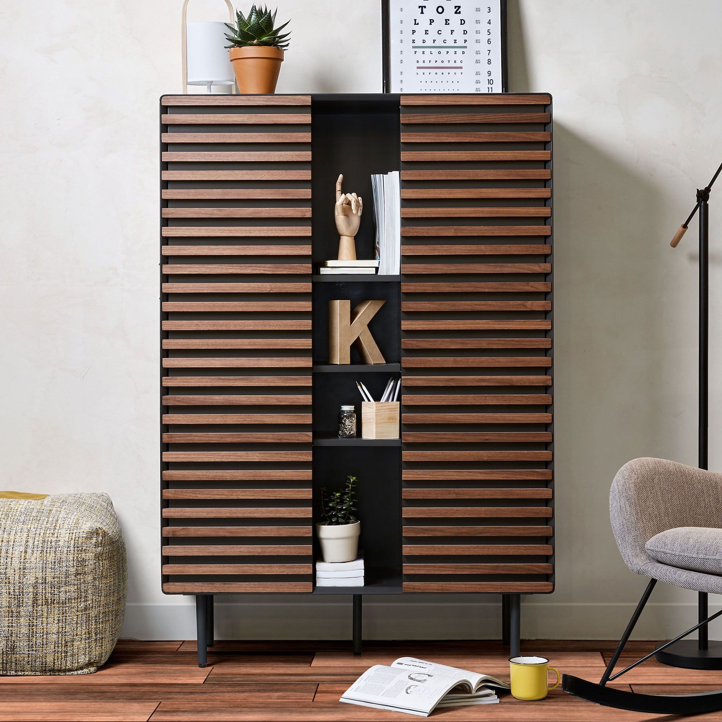 Kave Home Opbergkast Kesia - Zwart - 8433840472669