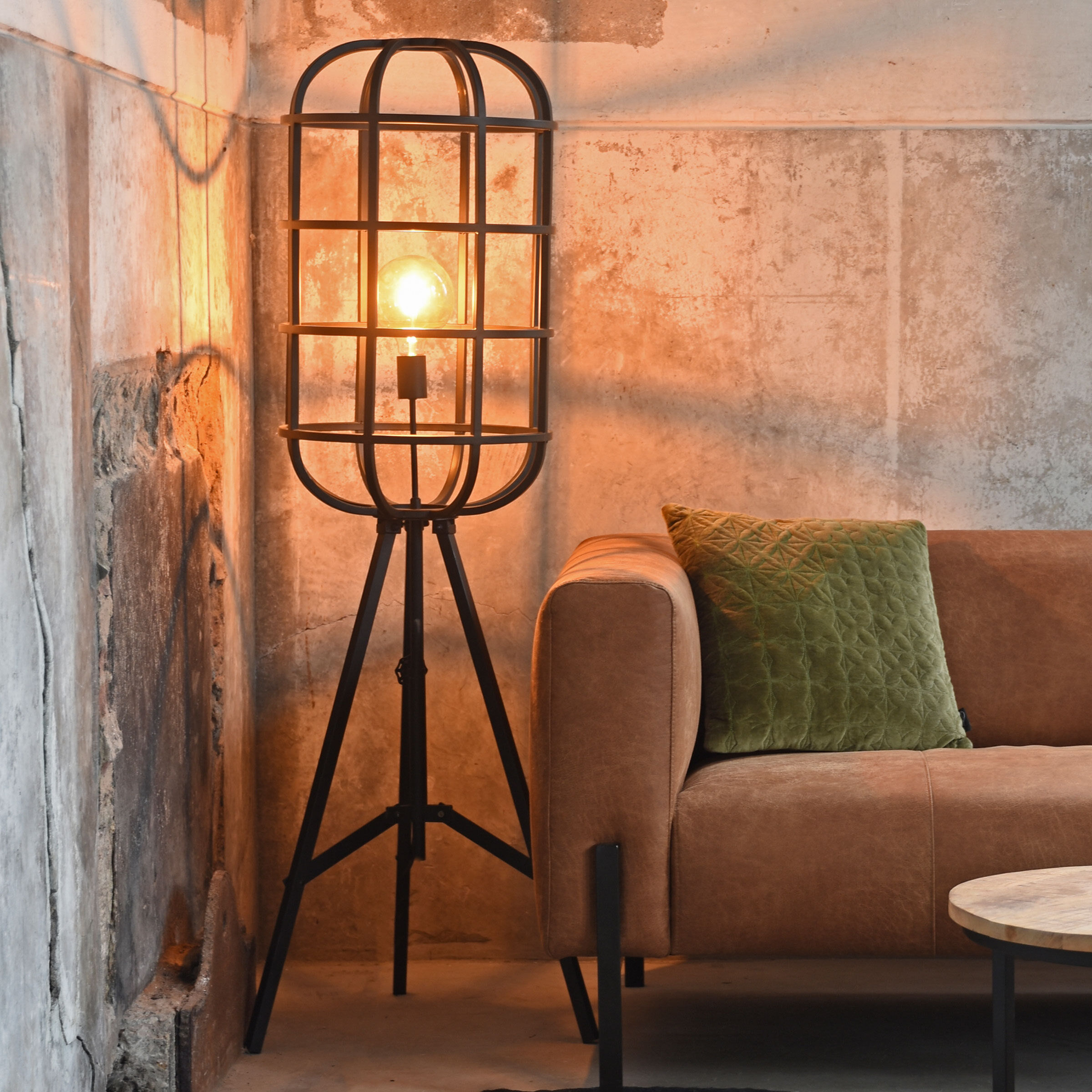 LABEL51 Vloerlamp Twine, Metaal, 145cm - Zwart - 8719323327610