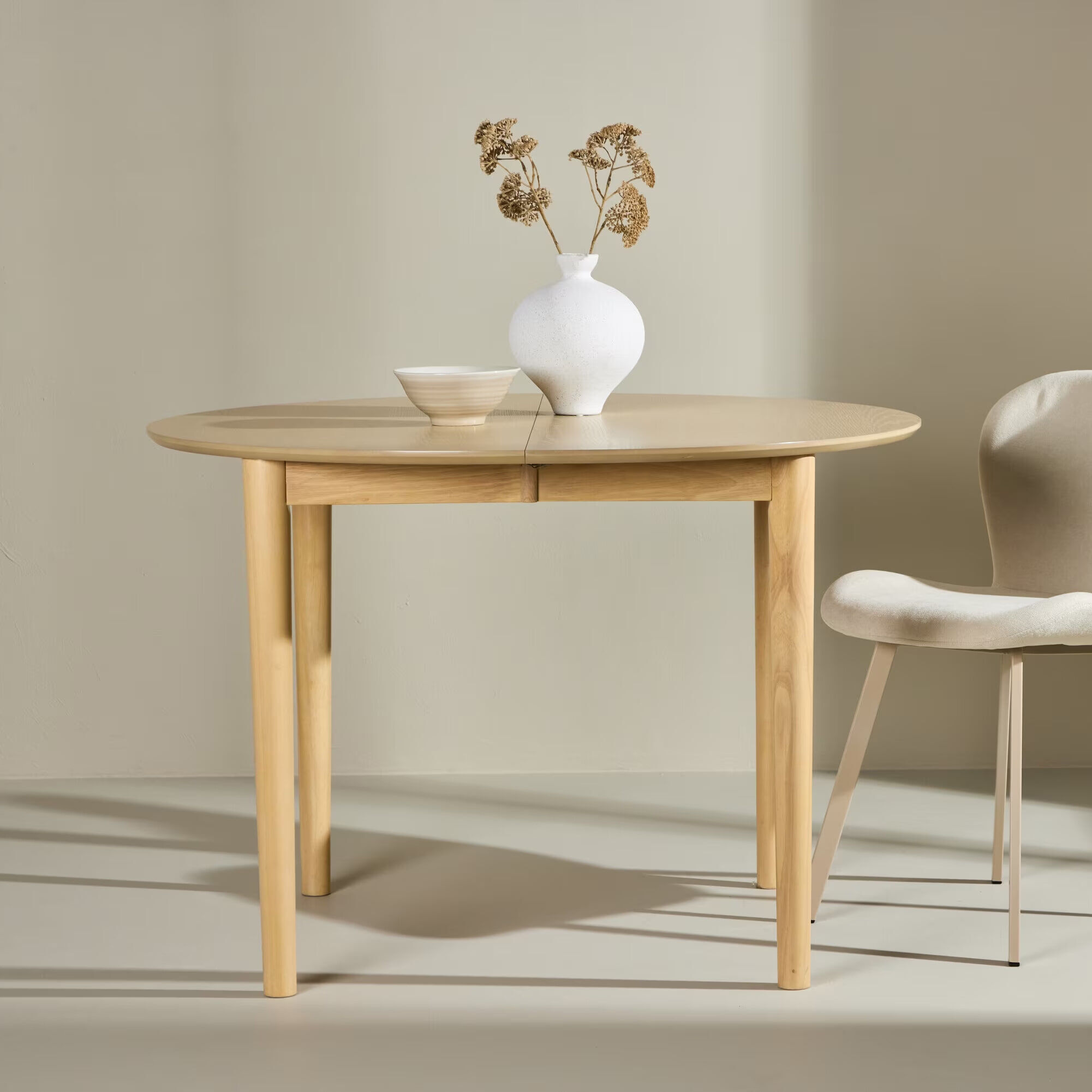 Nohr Ronde Uitschuifbare Eettafel Lacy Hout, 110/150 x 110cm - Naturel - 7340220833747