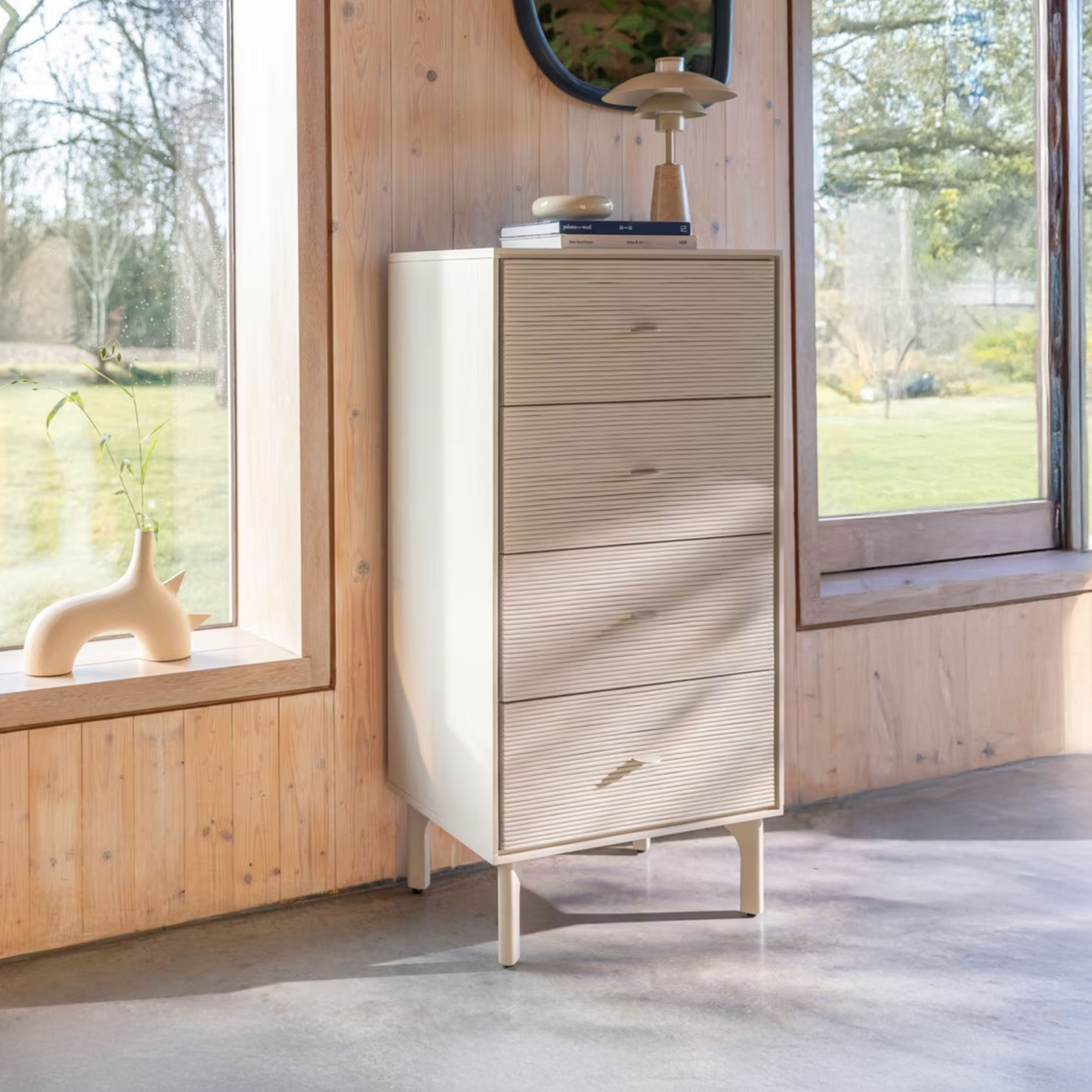 Zuiver Ladekast Morning Acaciahout en rotan, Met 4 laden - Beige - 8718548084292