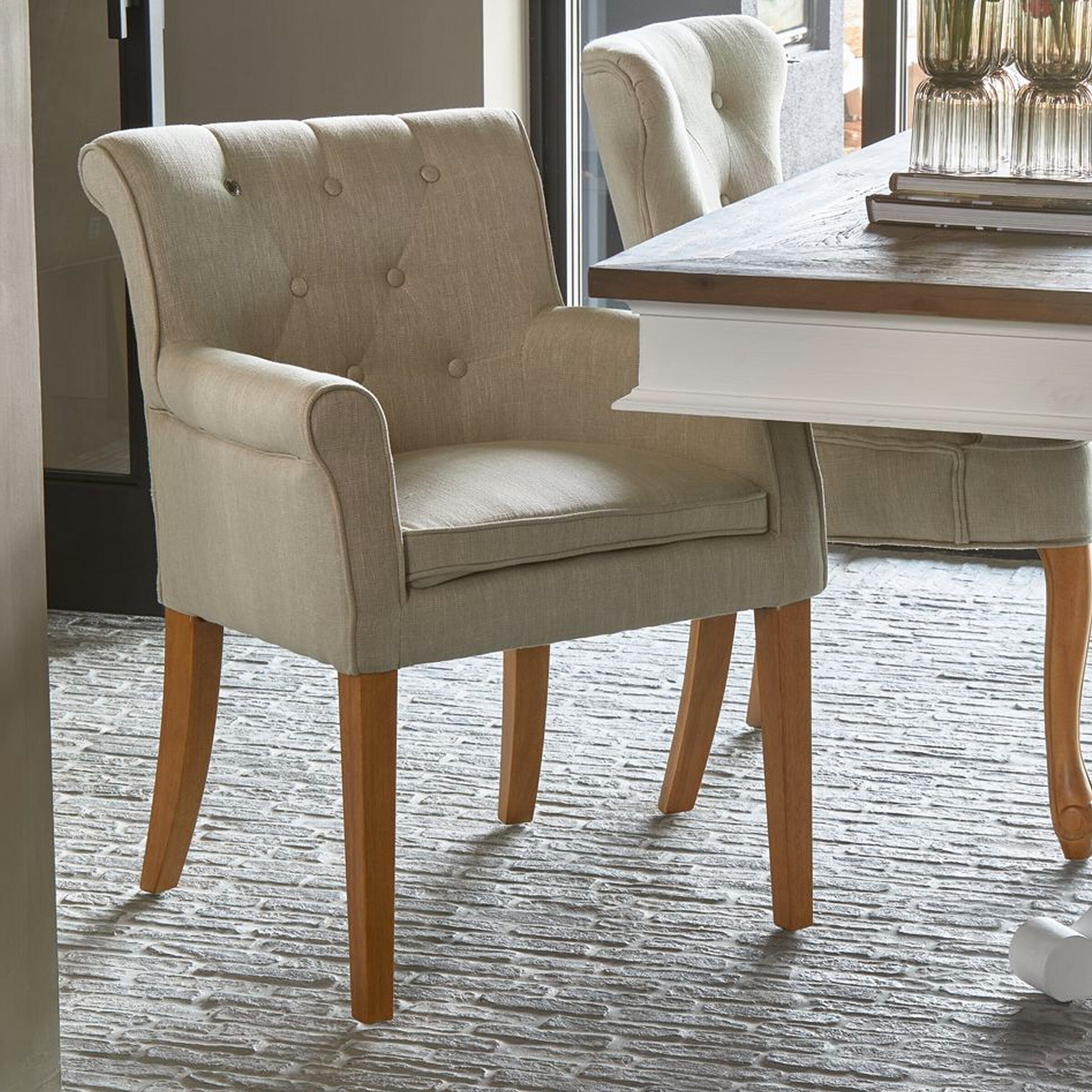 Rivièra Maison Eetkamerstoel La Scala Linen - Flax - 8718056323517