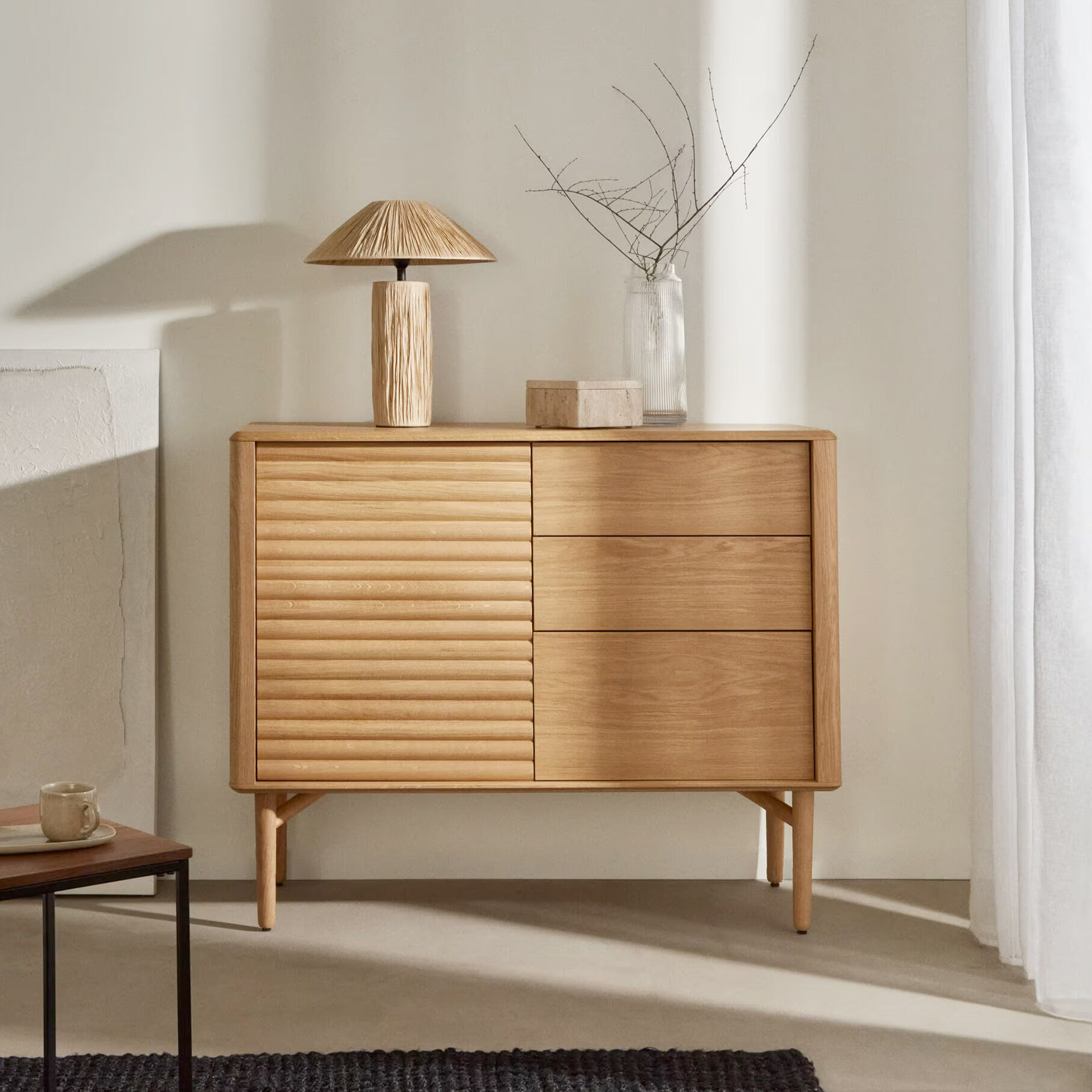 Kave Home Dressoir Lenon Eikenhout, 105cm - Naturel - 8433840832395