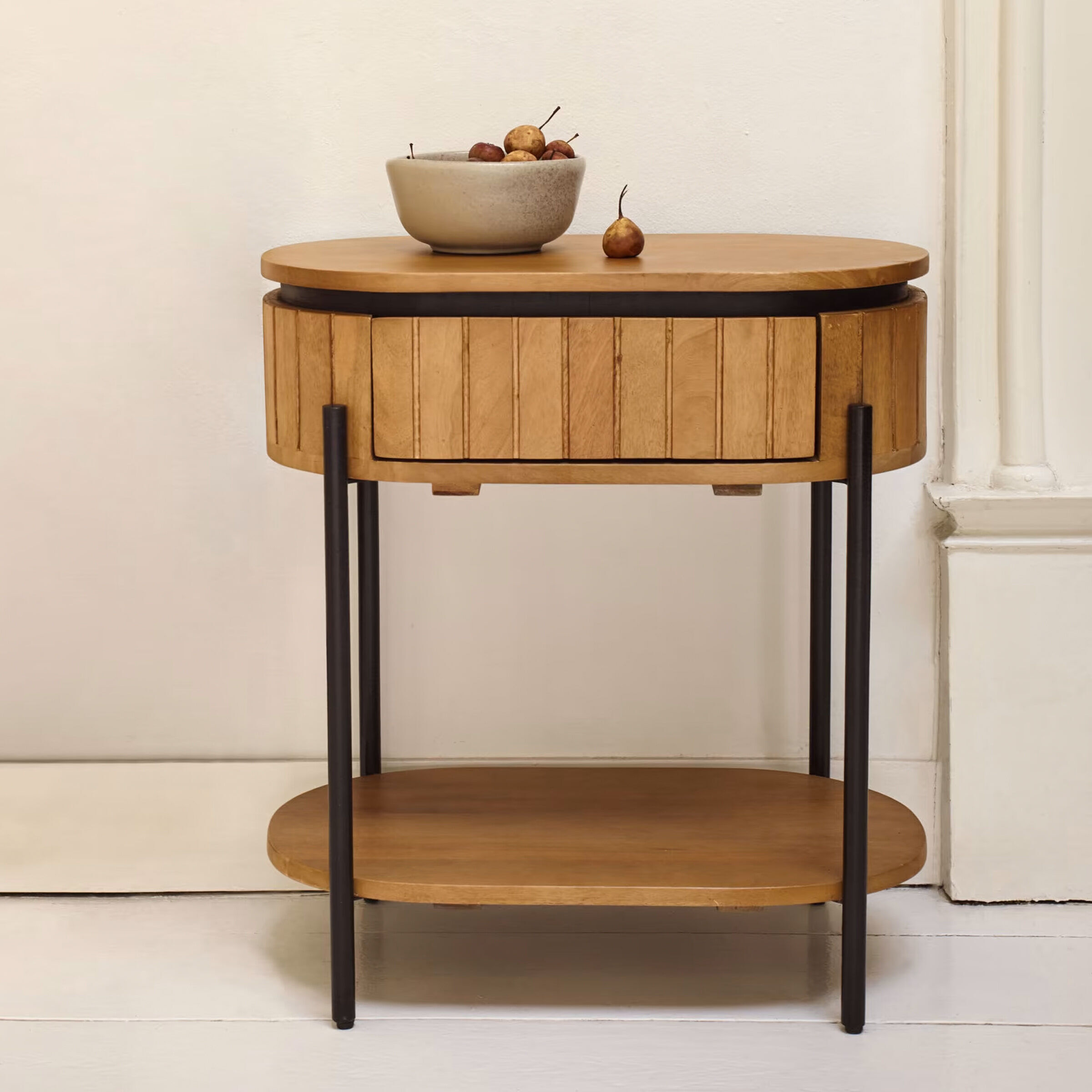 Kave Home Nachtkastje Licia Mangohout, Met 1 lade - Naturel - 8433840781143