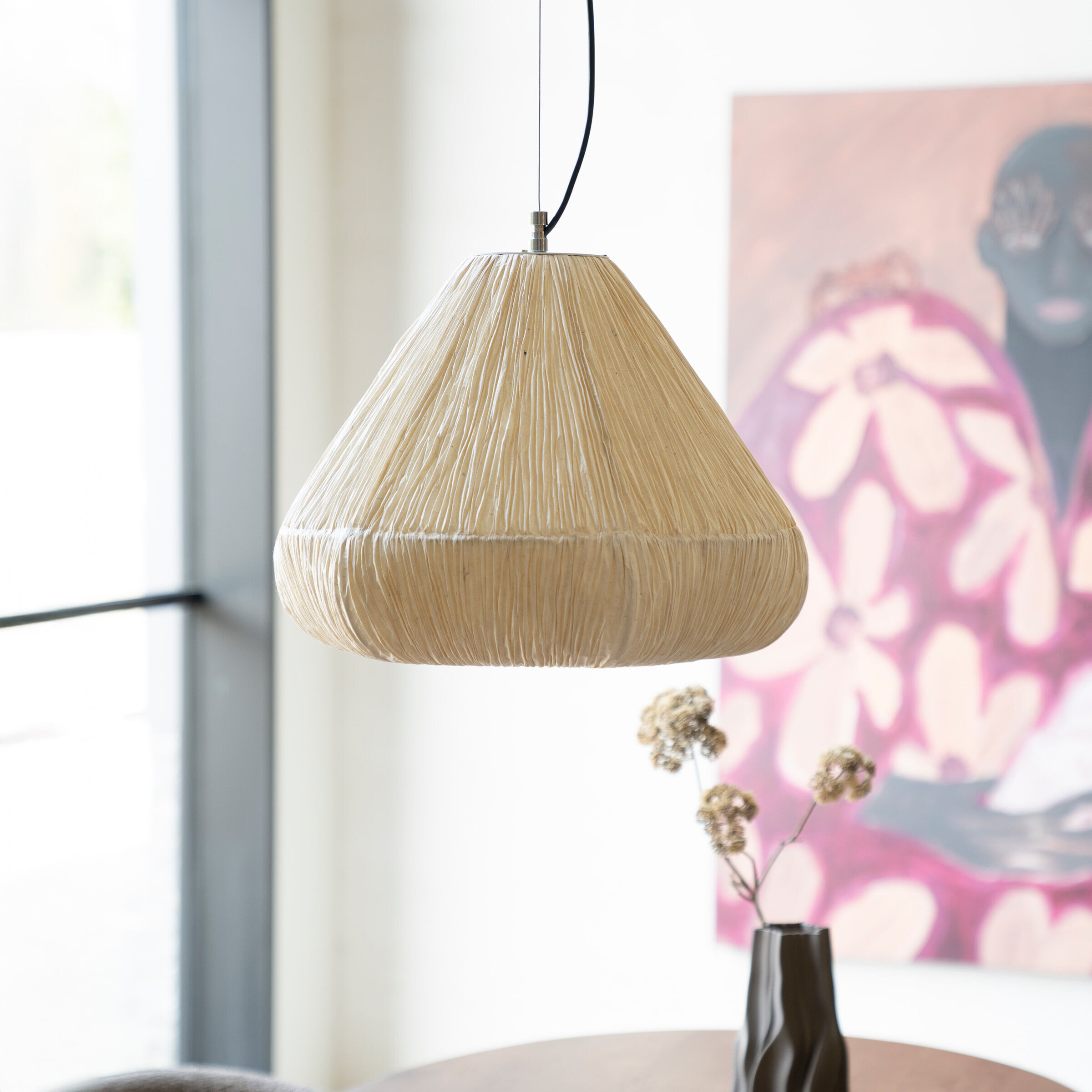 By-Boo Hanglamp Lokta Handgeschept papier, 49cm - Natuurlijk - 8720874593560