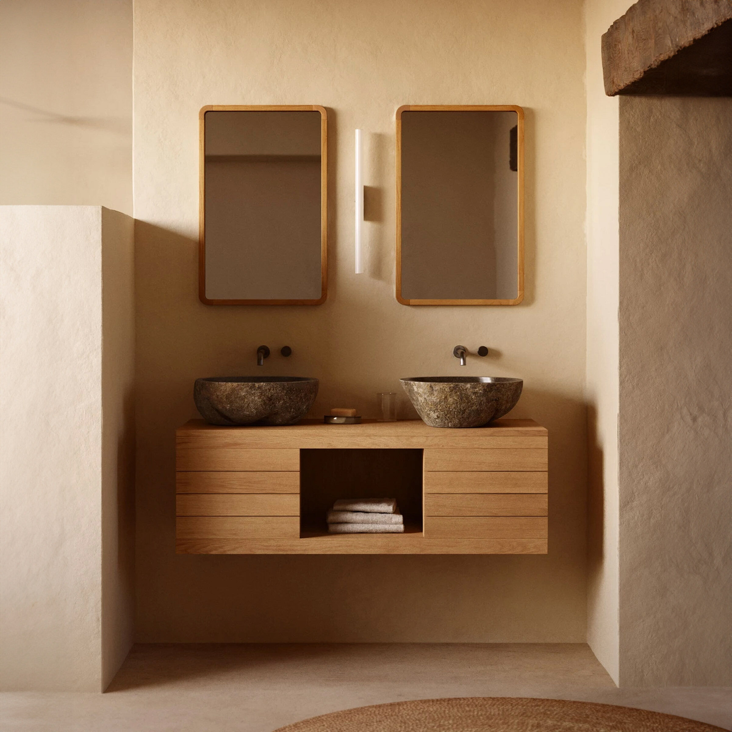 Kave Home Badkamermeubel Kenta Teakhout - Naturel (excl. waskom) - 8433840809632