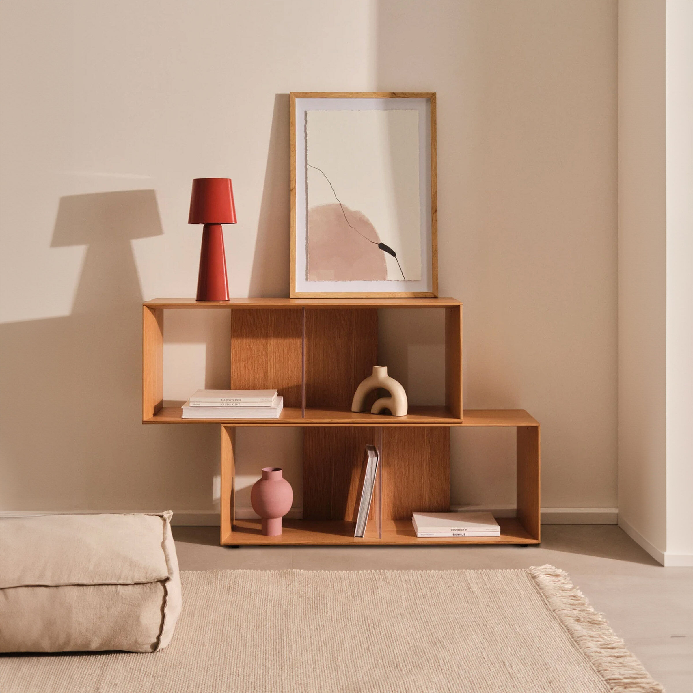 Kave Home Modulair Wandrek Litto Eiken, 76 x 101 cm - Naturel - 8433840846972