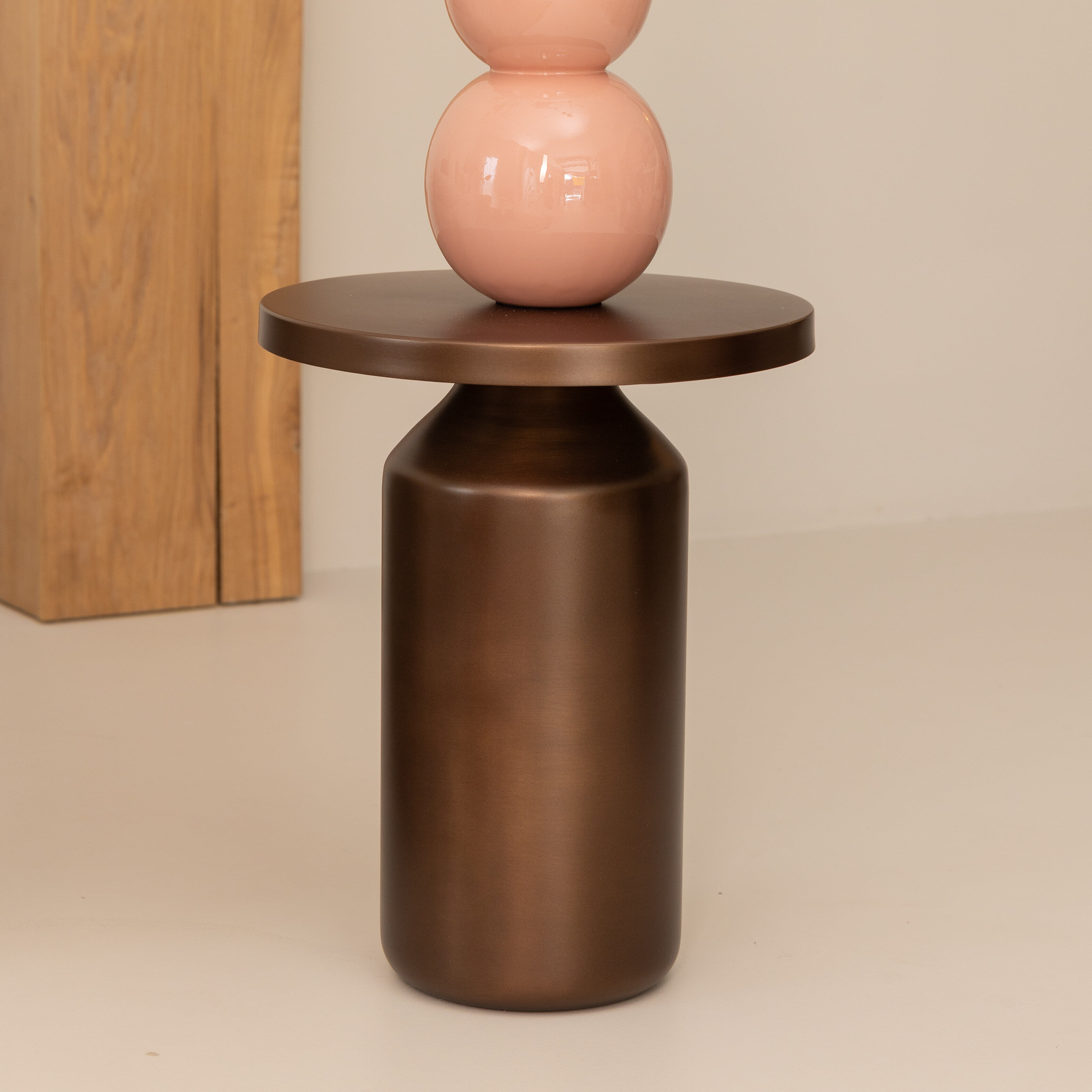 Kave Home Ronde Bijzettafel Malya 40.5cm - Koper - 8433840793146