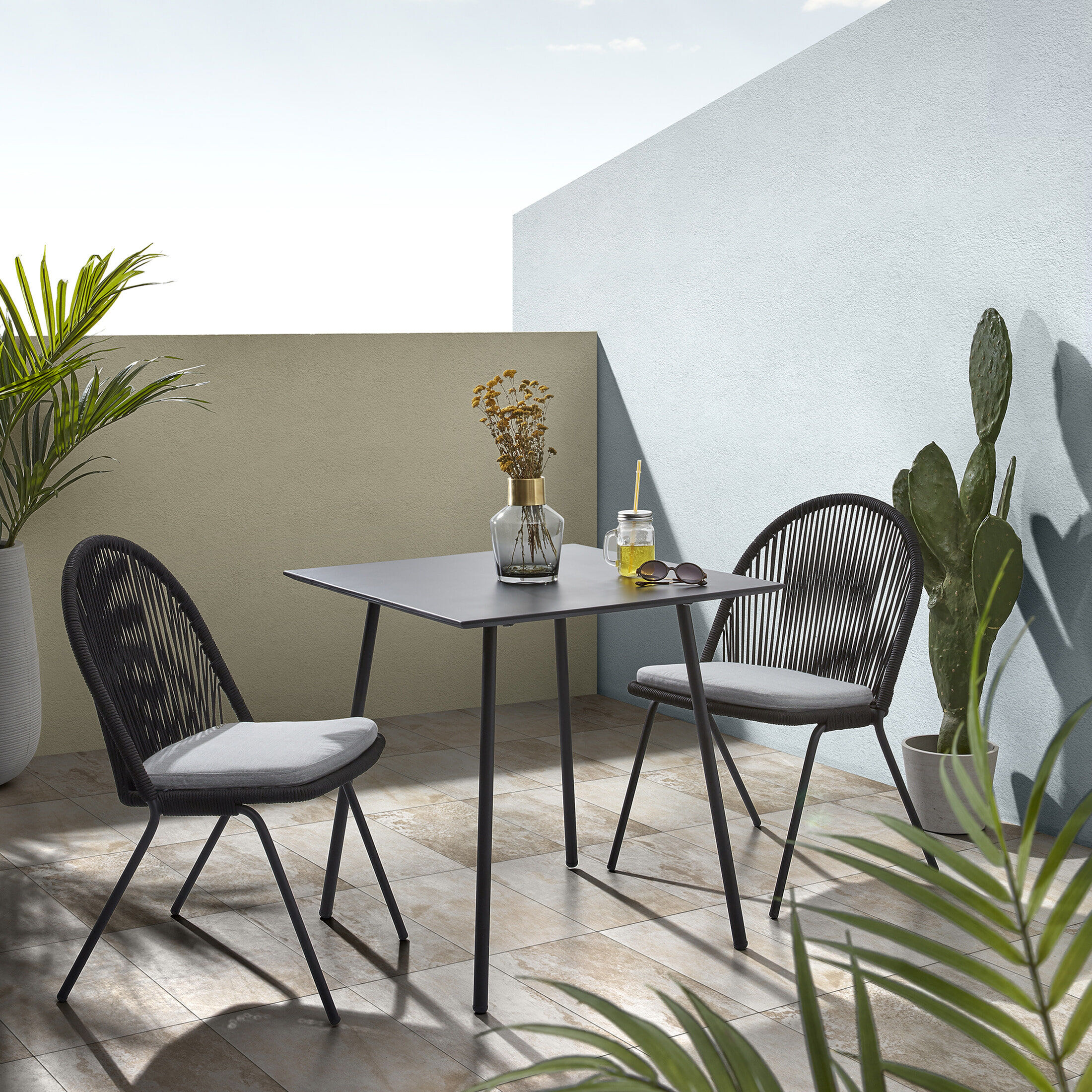 Kave Home Eettafel Mathis 75 x 75cm - Zwart - Vierkant - 8433840471204