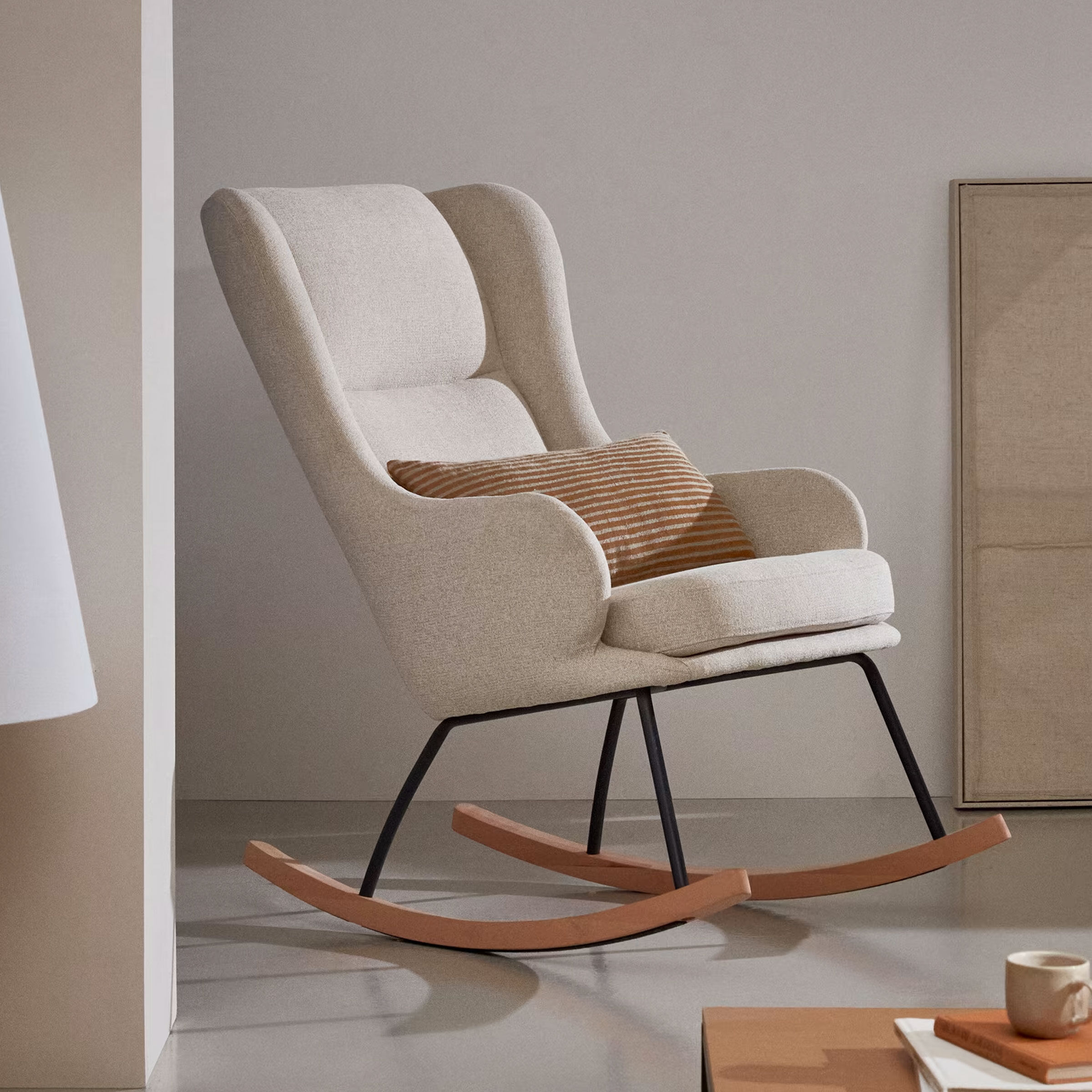 Kave Home Schommelstoel Maustin Chenille - Beige - 8433840841199